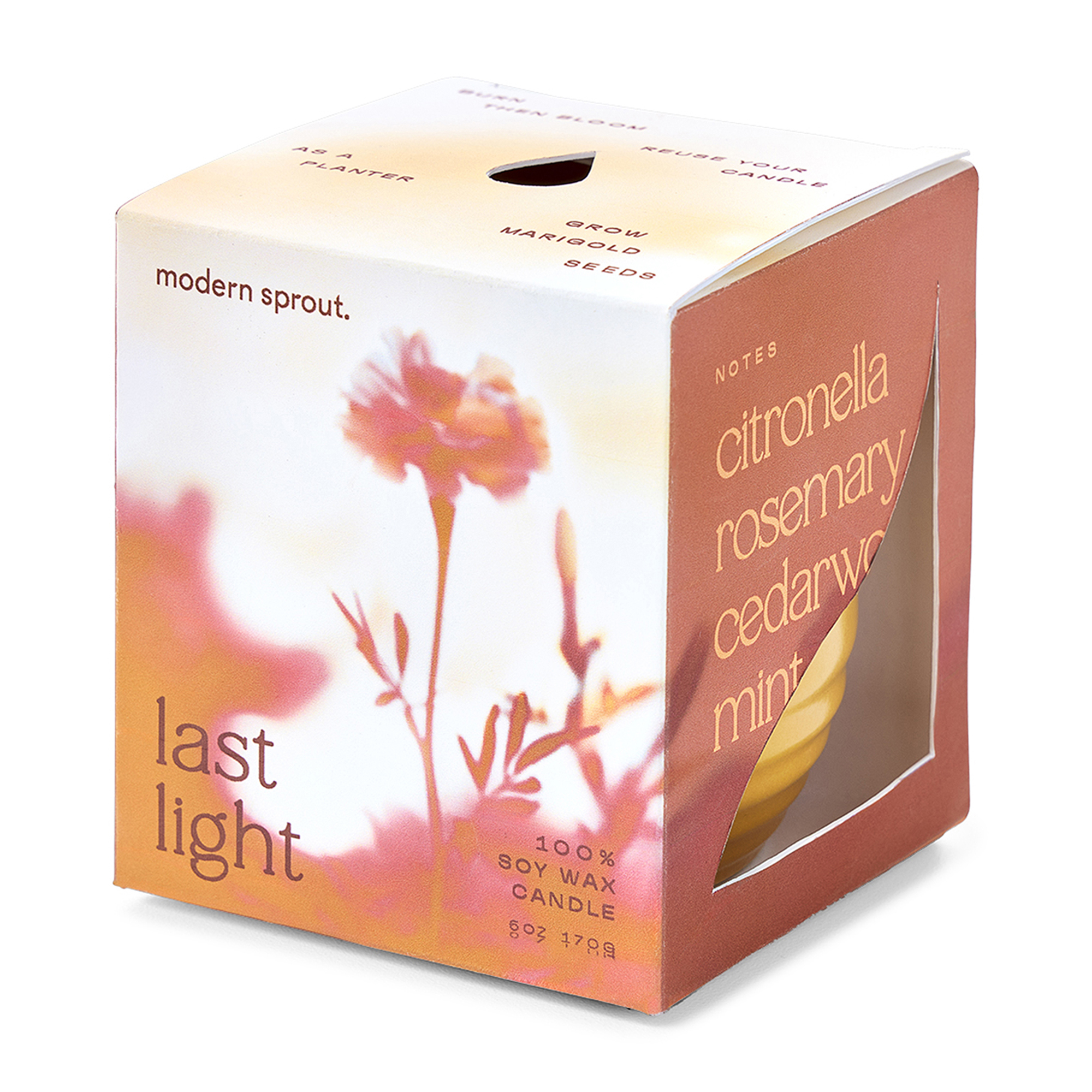 Picture of Modern Sprout Garden Vibes Candle/Planter - Last Light-Marigold
