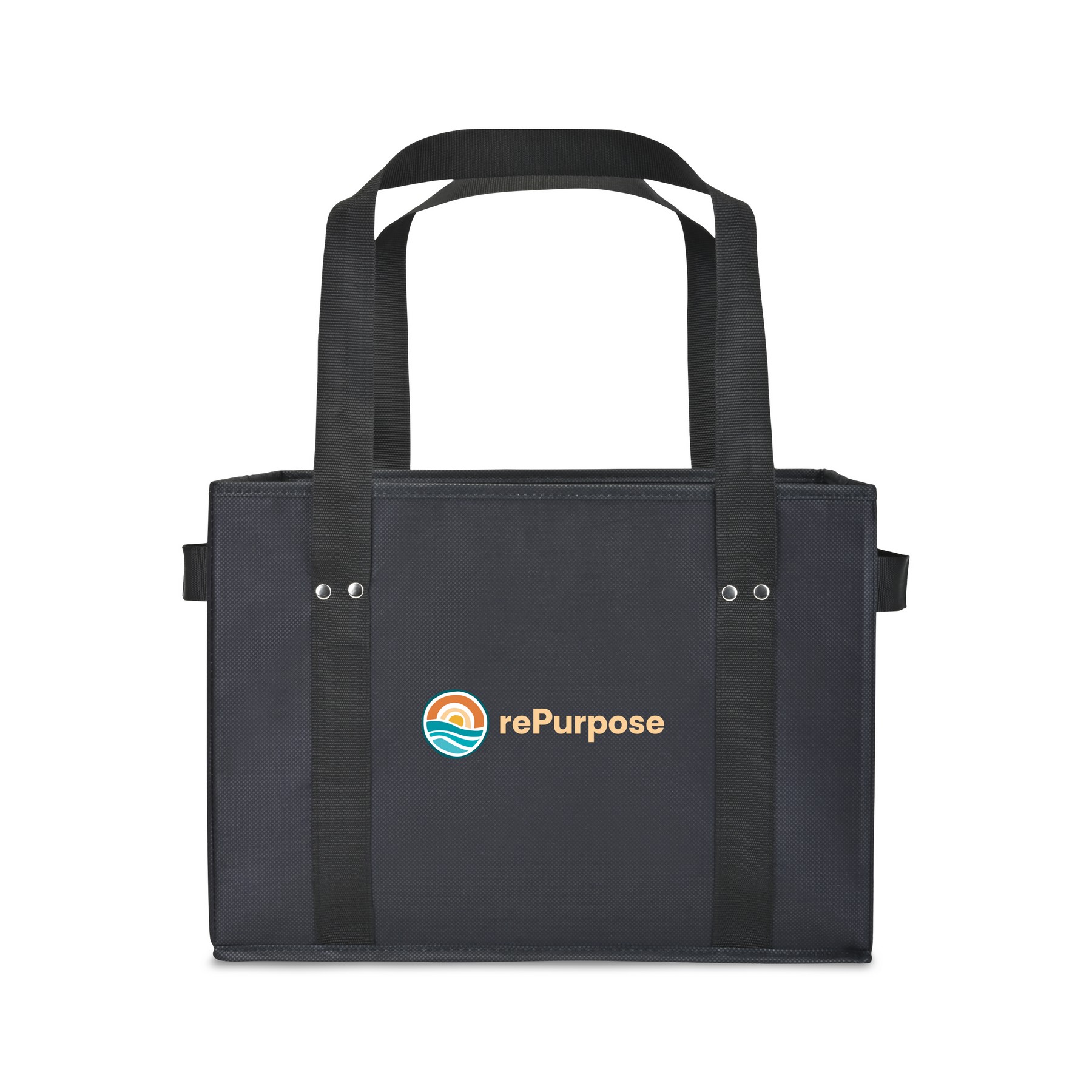 Picture of Recycled Non-Woven Collapsible Box Tote - Black