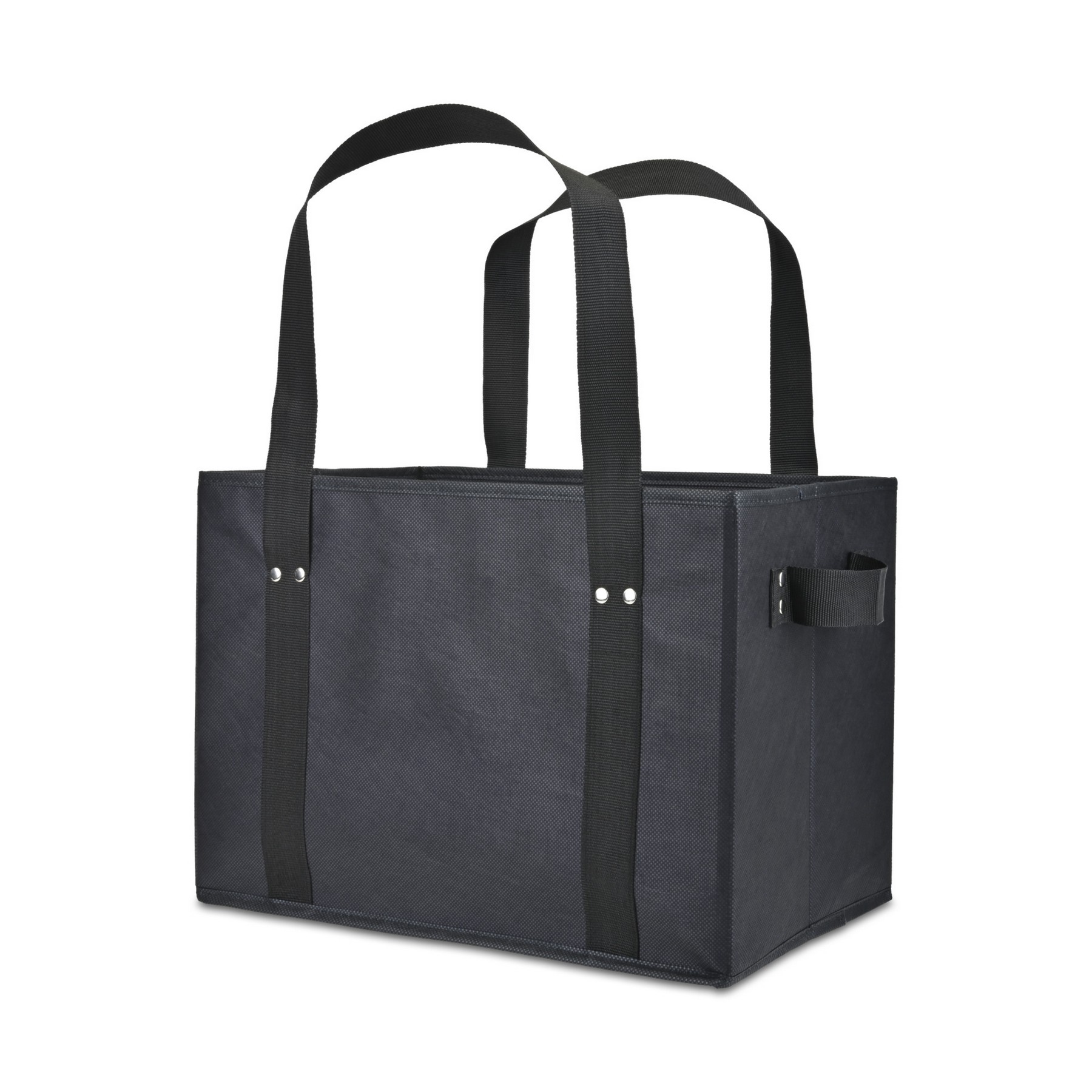 Picture of Recycled Non-Woven Collapsible Box Tote - Black