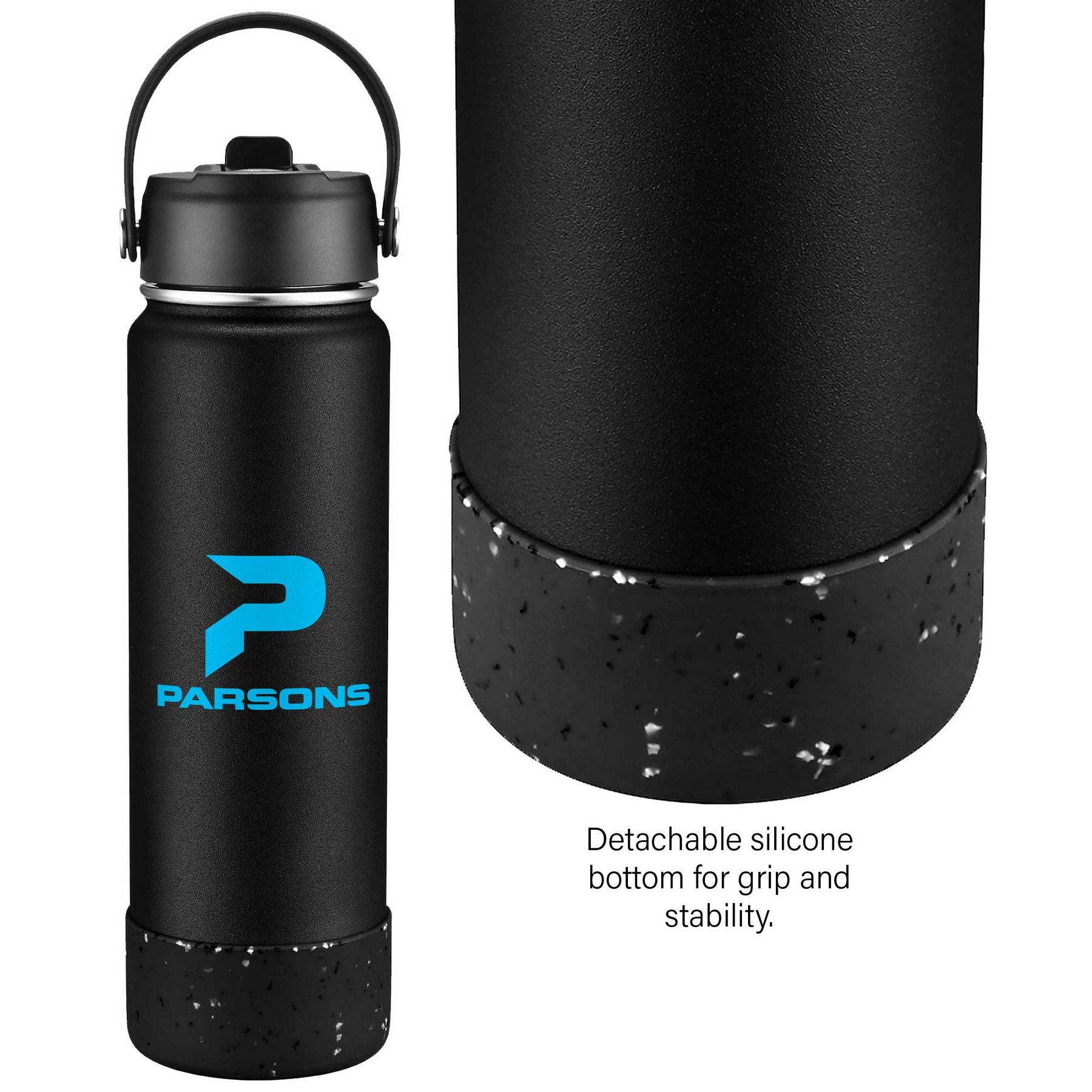 Picture of 27oz. Stainless Steel Thermal Water Bottle with Flip Straw & Silicone Base