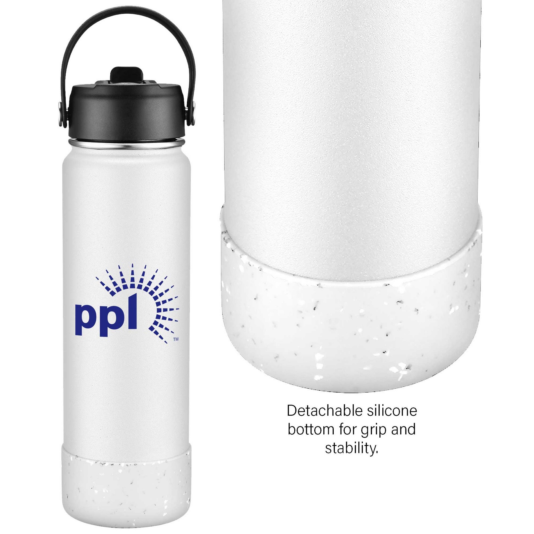 Picture of 27oz. Stainless Steel Thermal Water Bottle with Flip Straw & Silicone Base