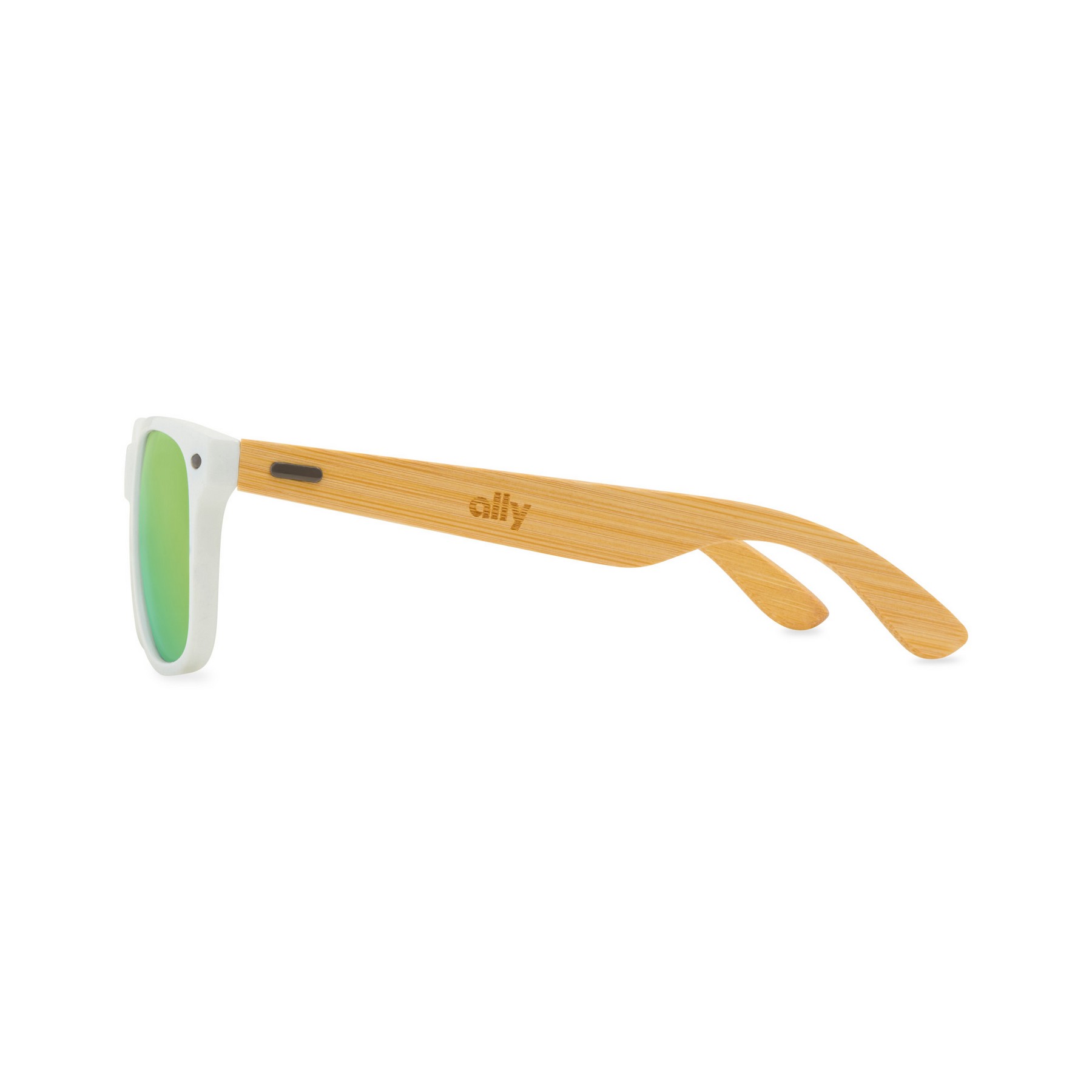 Picture of CapeShades Recycled Bamboo Sunglasses White Frame - Green