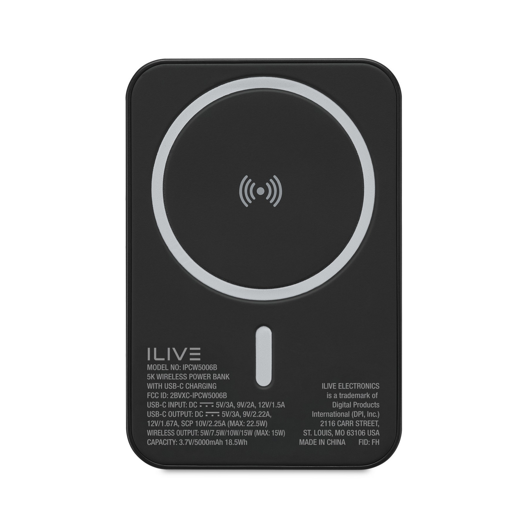 Picture of iLive Powered 5K Power Bank with Wireless and USB-C - Black