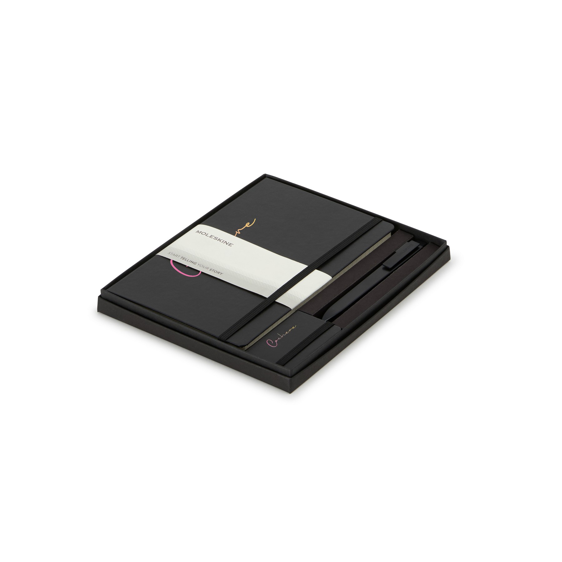 Picture of Moleskine Large Notebook, GO Pen, and Mini Notebook Charm Gift Set - Black