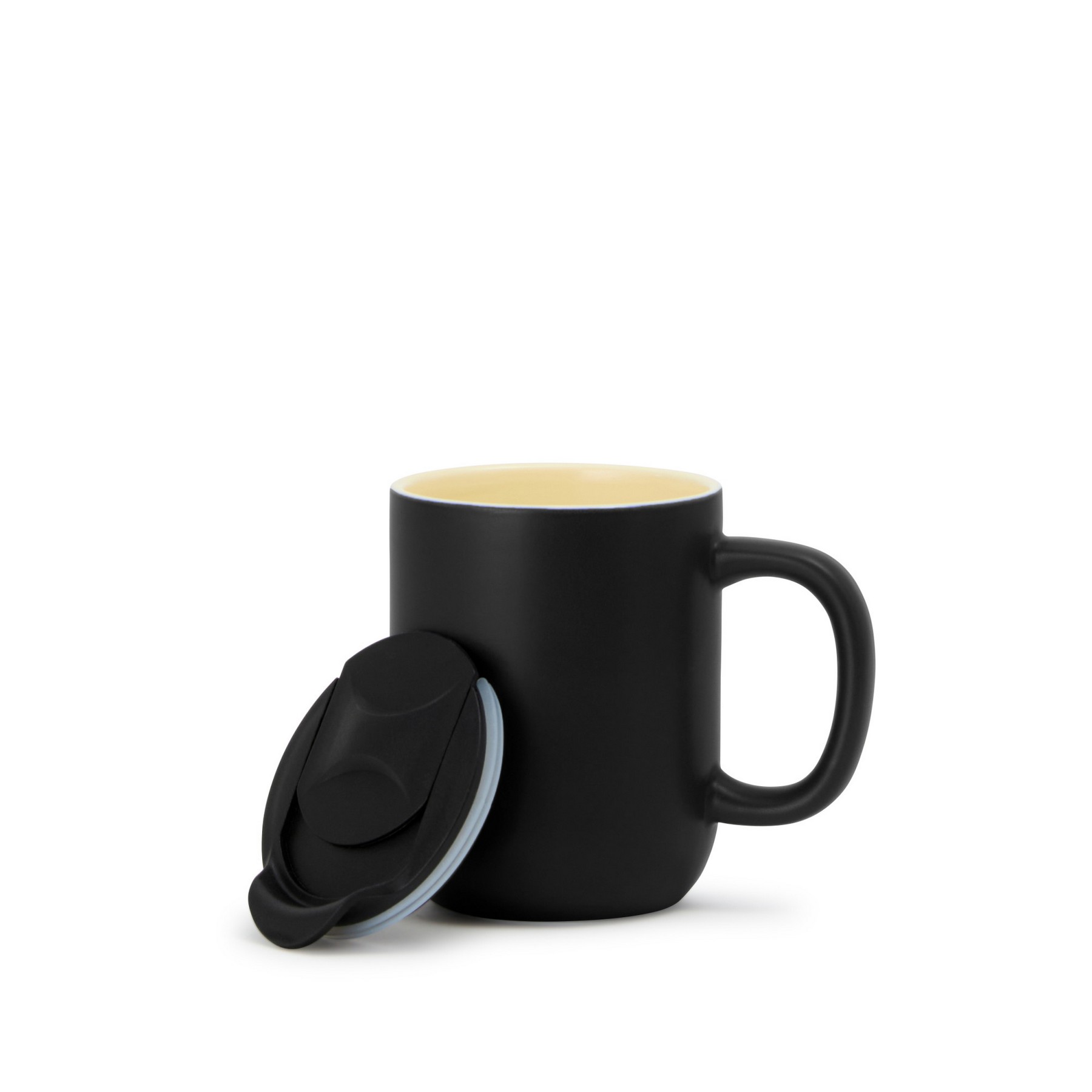 Picture of Milo Ceramic Lidded Mug - 12 Oz. - Black