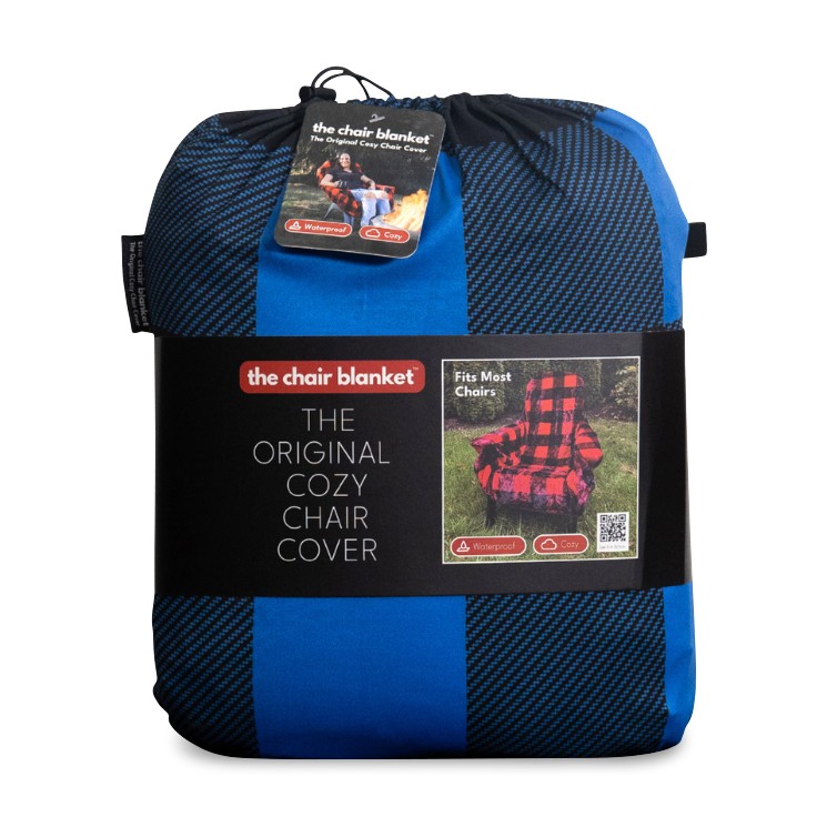 Picture of City Bonfires The Chair Blanket - Blue Plaid