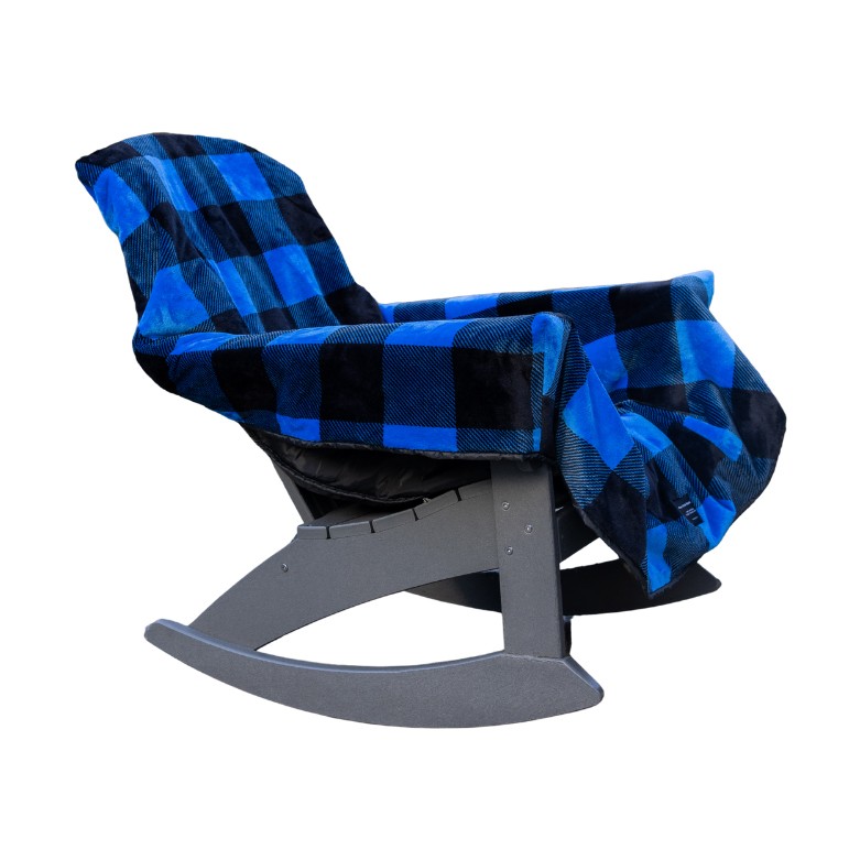 Picture of City Bonfires The Chair Blanket - Blue Plaid