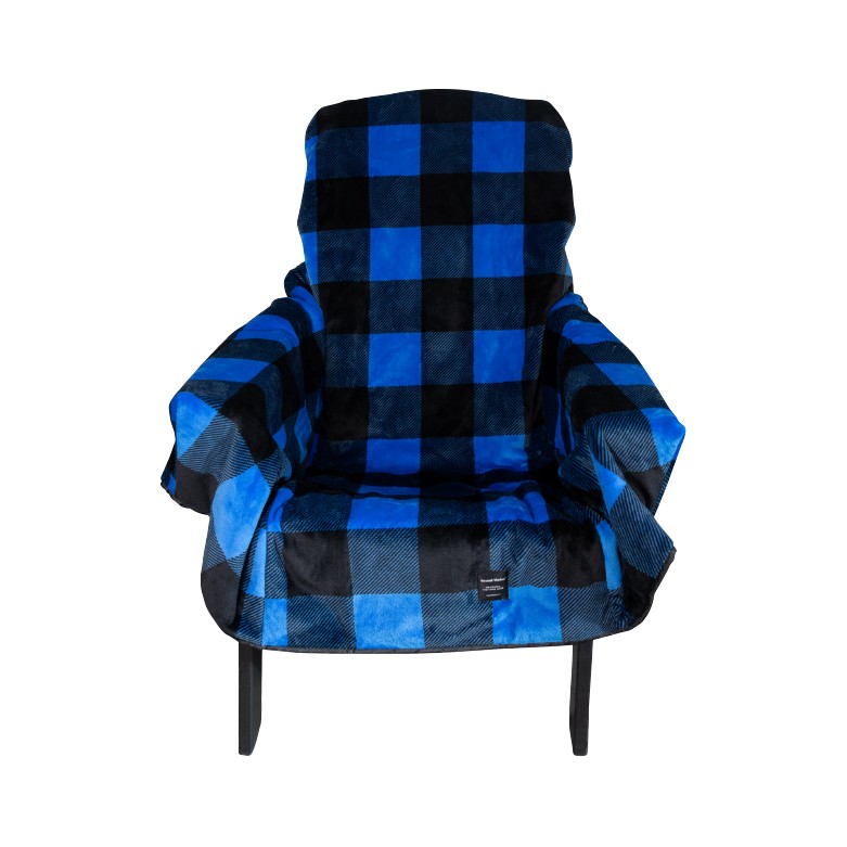 Picture of City Bonfires The Chair Blanket - Blue Plaid