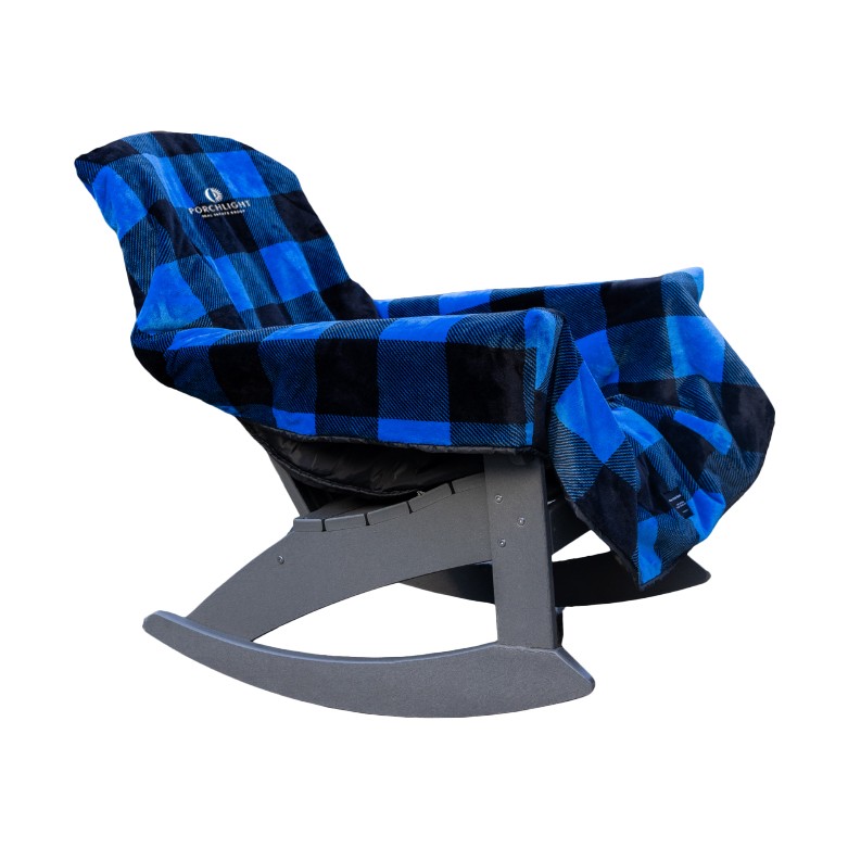 Picture of City Bonfires The Chair Blanket - Blue Plaid