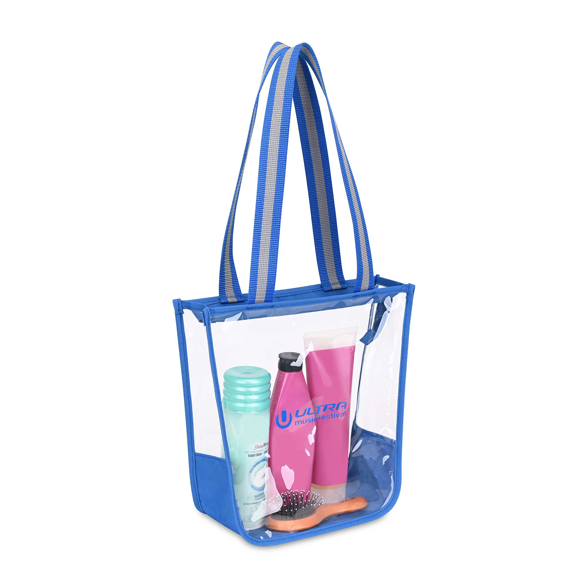 Picture of Sigma Clear Zippered Tote - Royal Blue