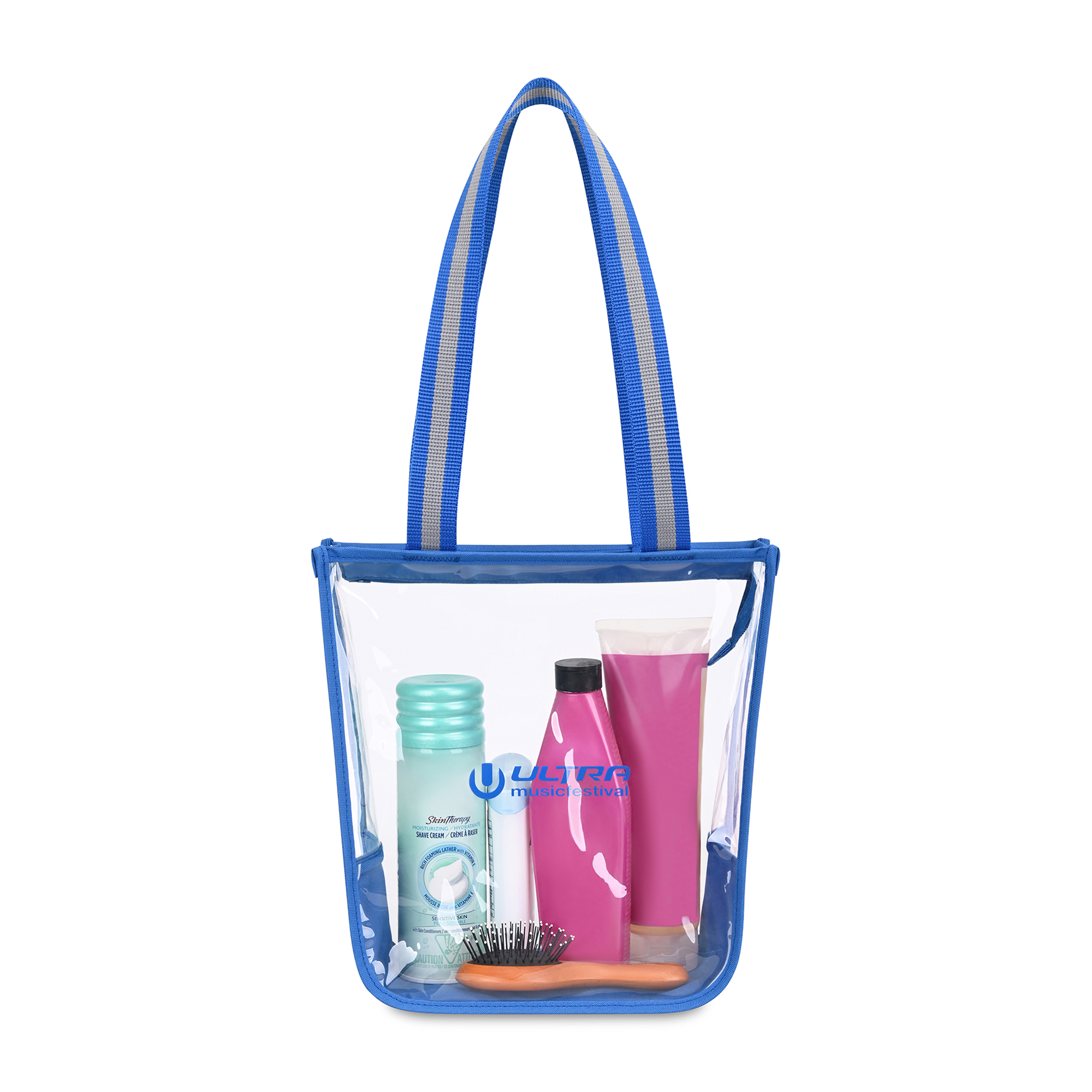 Picture of Sigma Clear Zippered Tote - Royal Blue