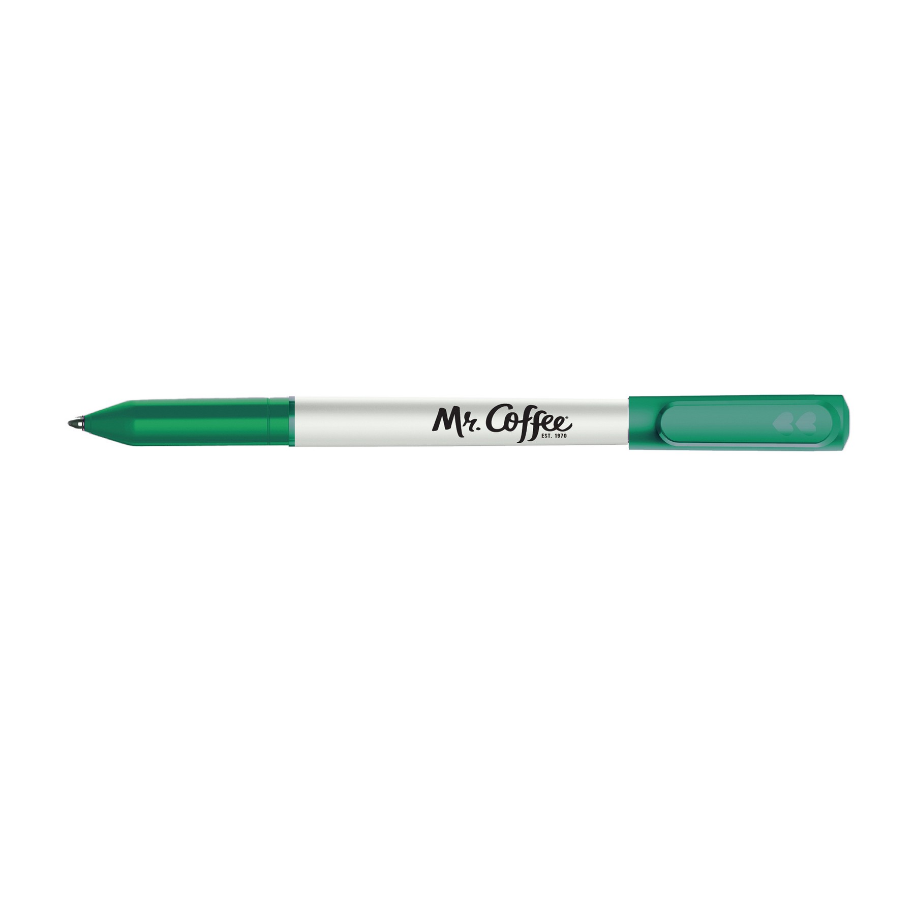 Picture of Paper Mate Write Bros Stick Pen White Barrel - Black Ink - Green