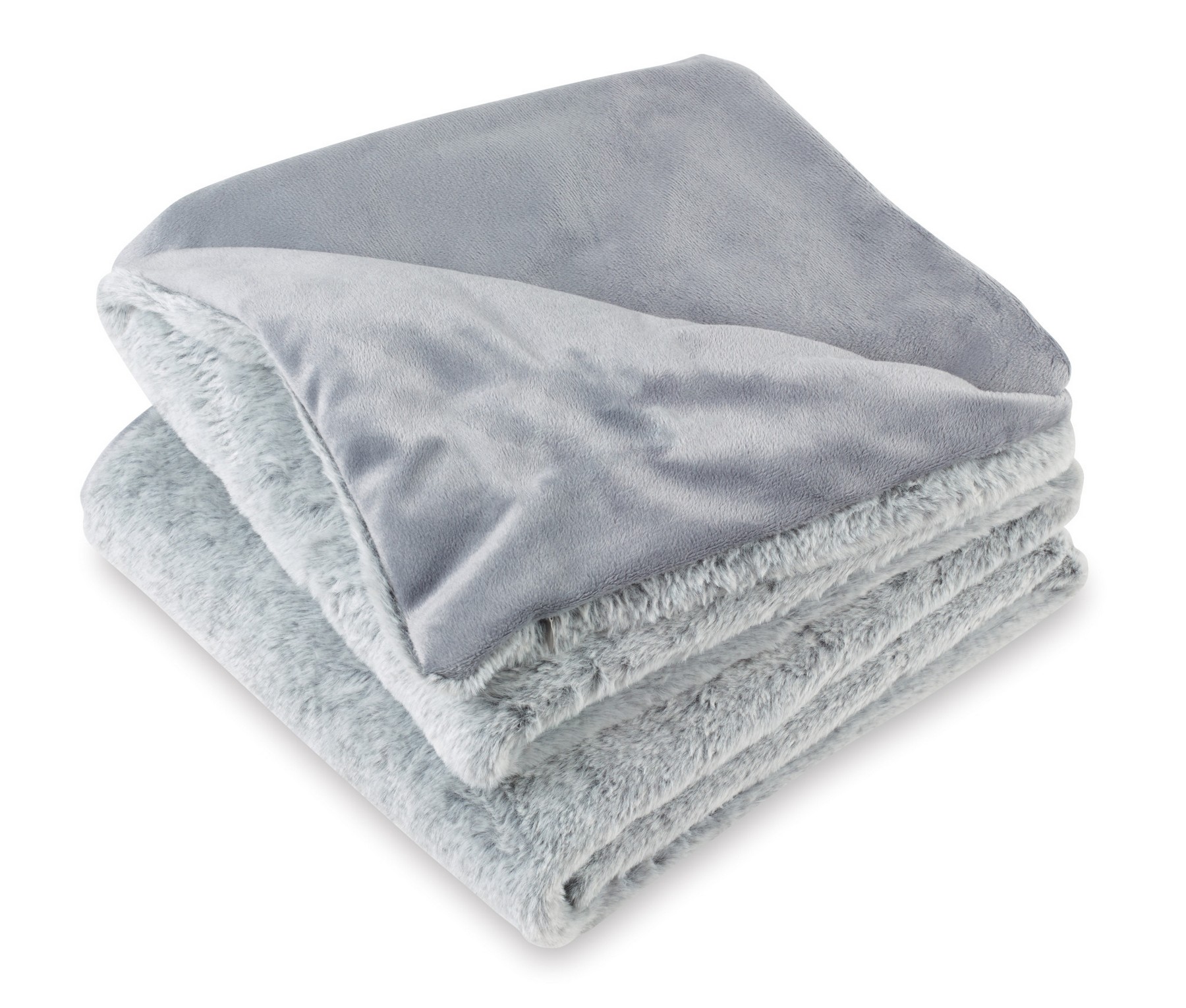 Picture of Luxe Faux Fur Throw Blanket - Grey