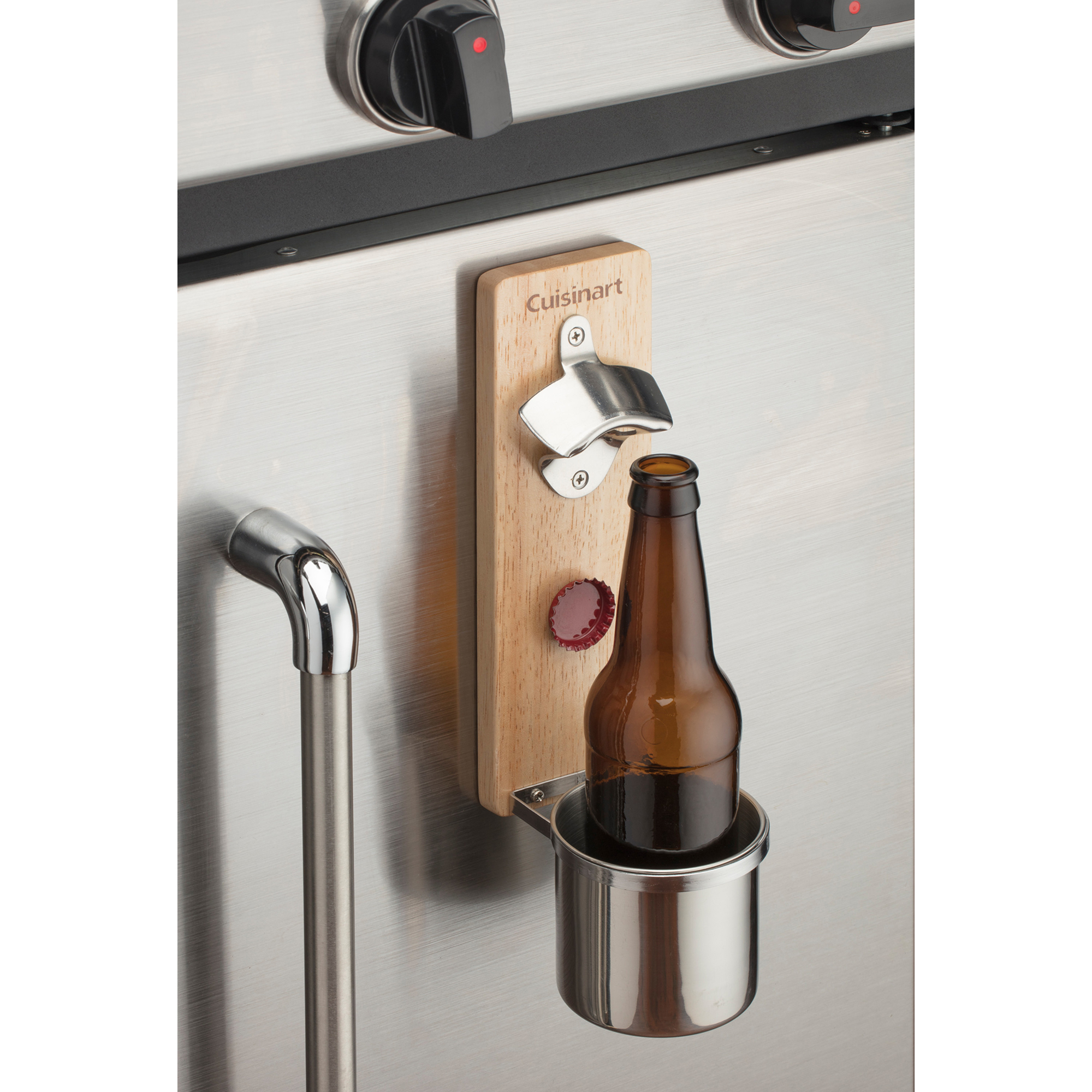Picture of Cuisinart Outdoors Magnetic Bottle Opener & Cup Holder - Wood