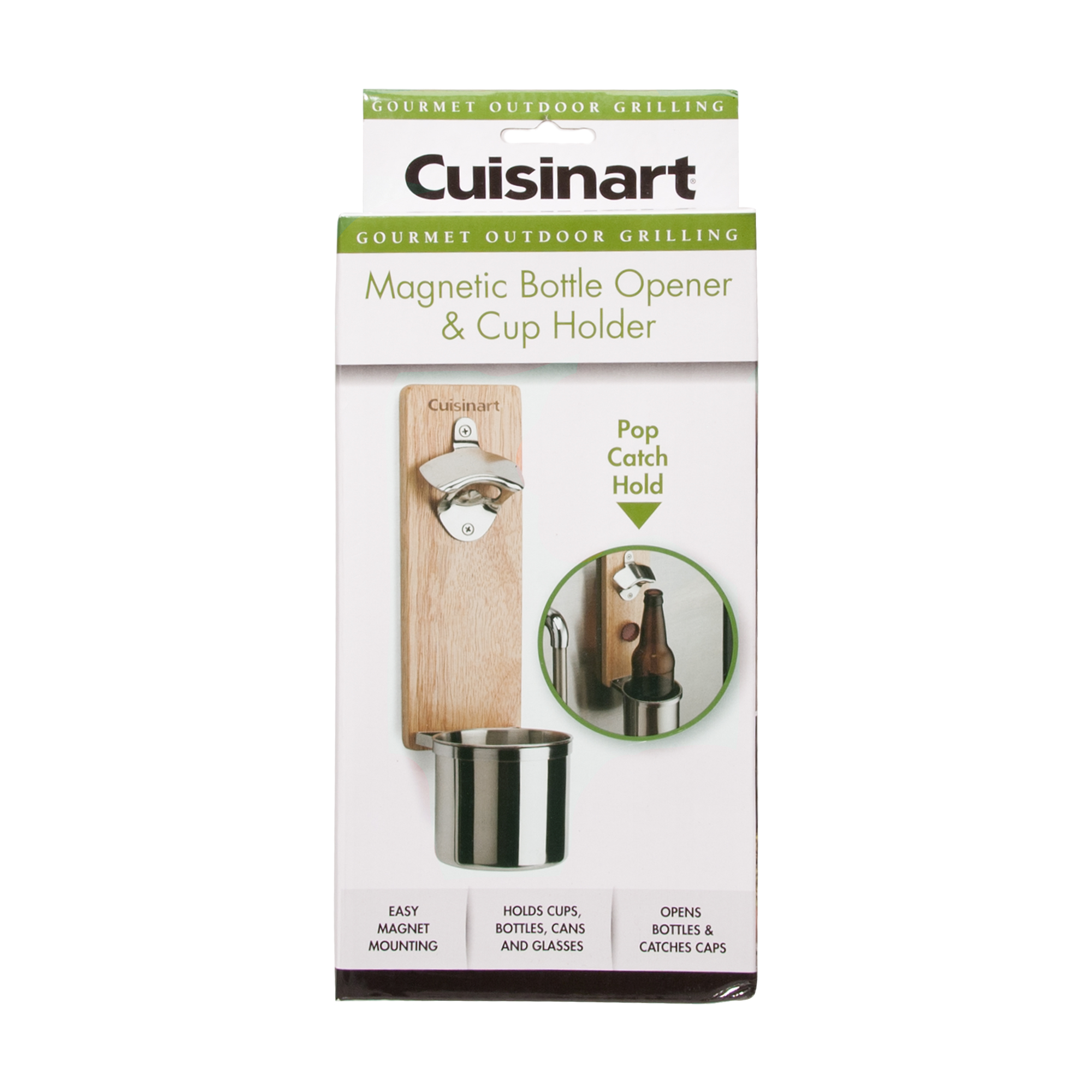 Picture of Cuisinart Outdoors Magnetic Bottle Opener & Cup Holder - Wood