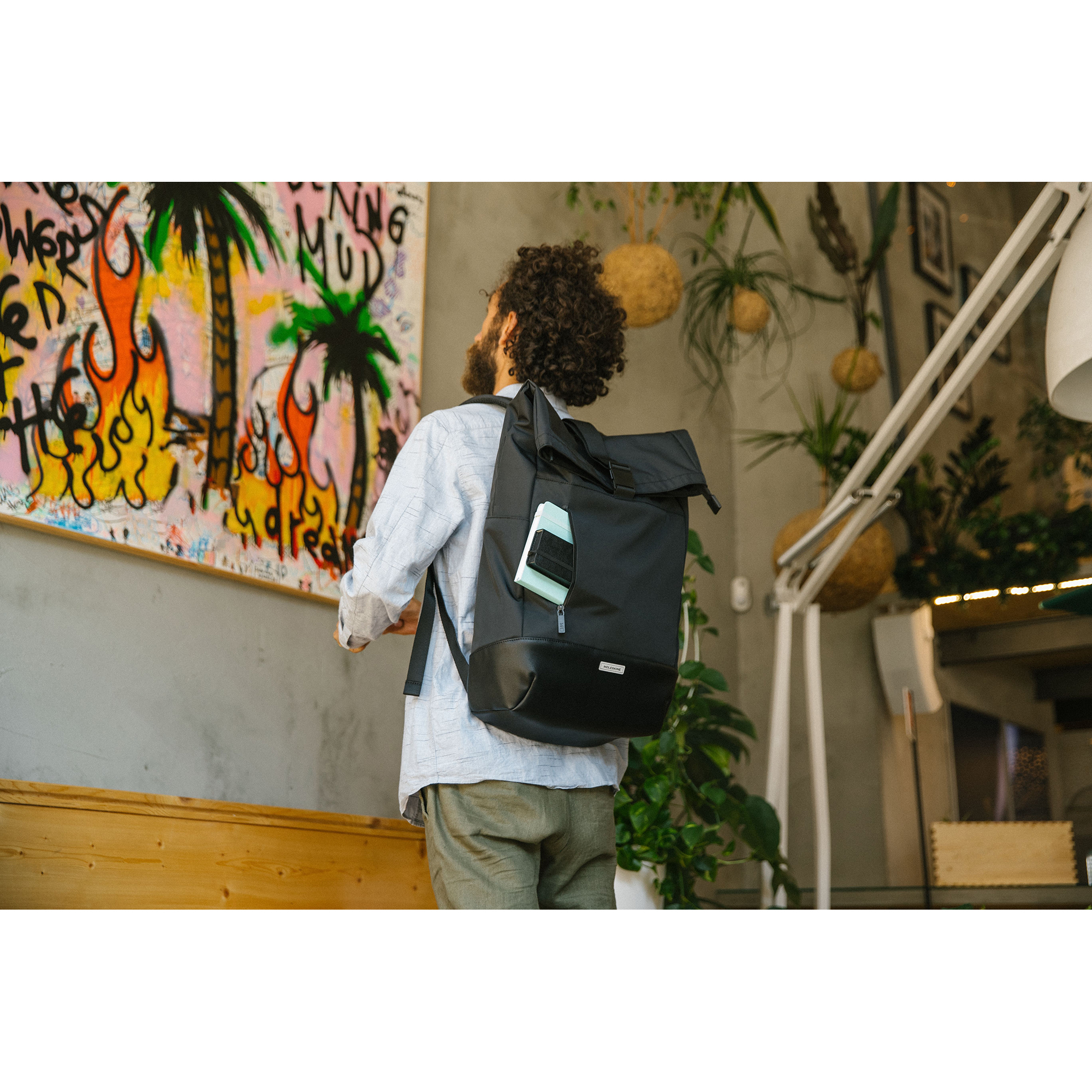 Picture of Moleskine Metro Rolltop Backpack - Black