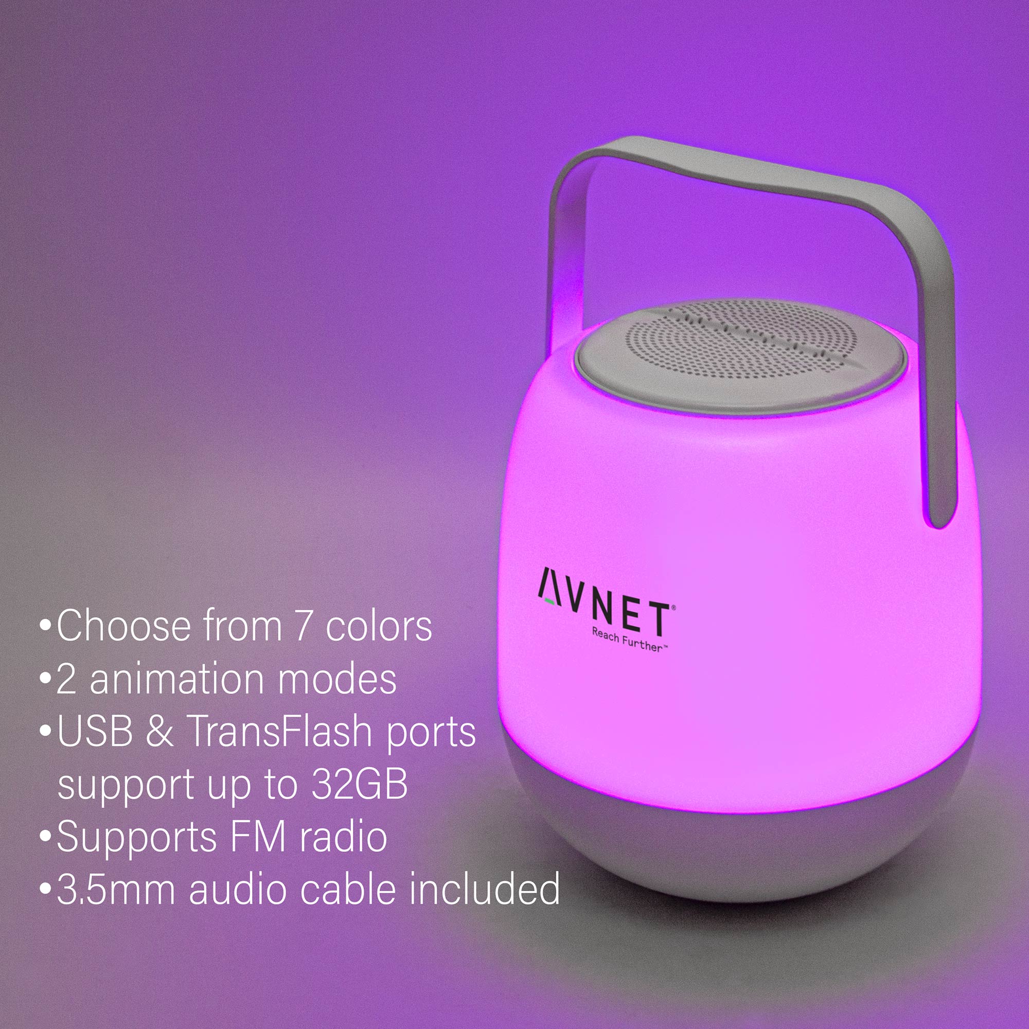 Picture of 10-Watt Bluetooth Light-Up Speaker With Carrying Handle