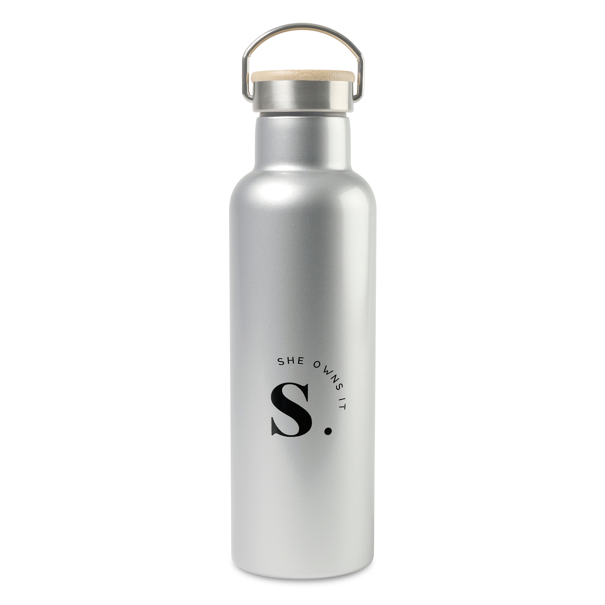 Picture of Aviana Metallics Double Wall Stainless Steel Wine Bottle - 25 Oz. - Metallic Silver