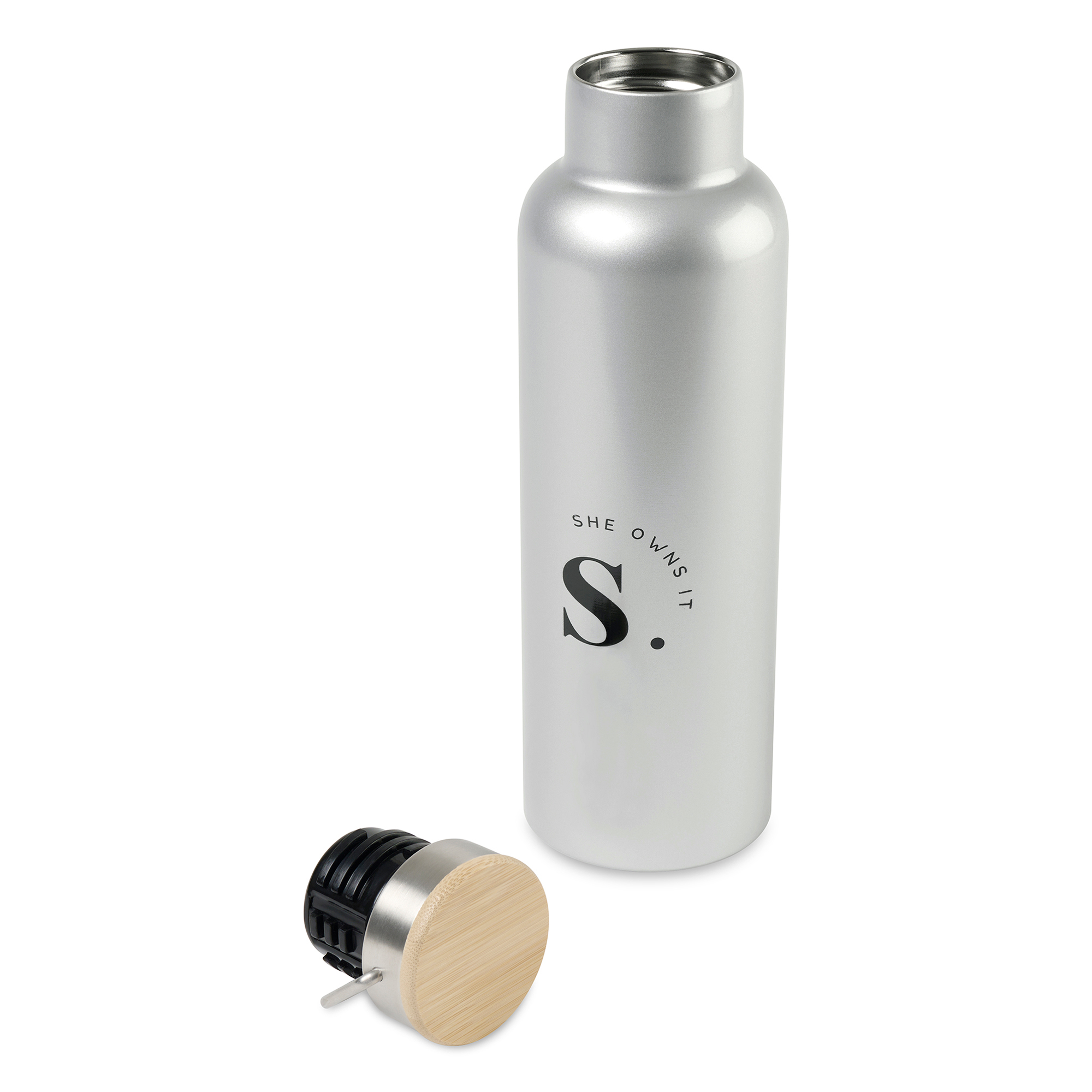 Picture of Aviana Metallics Double Wall Stainless Steel Wine Bottle - 25 Oz. - Metallic Silver