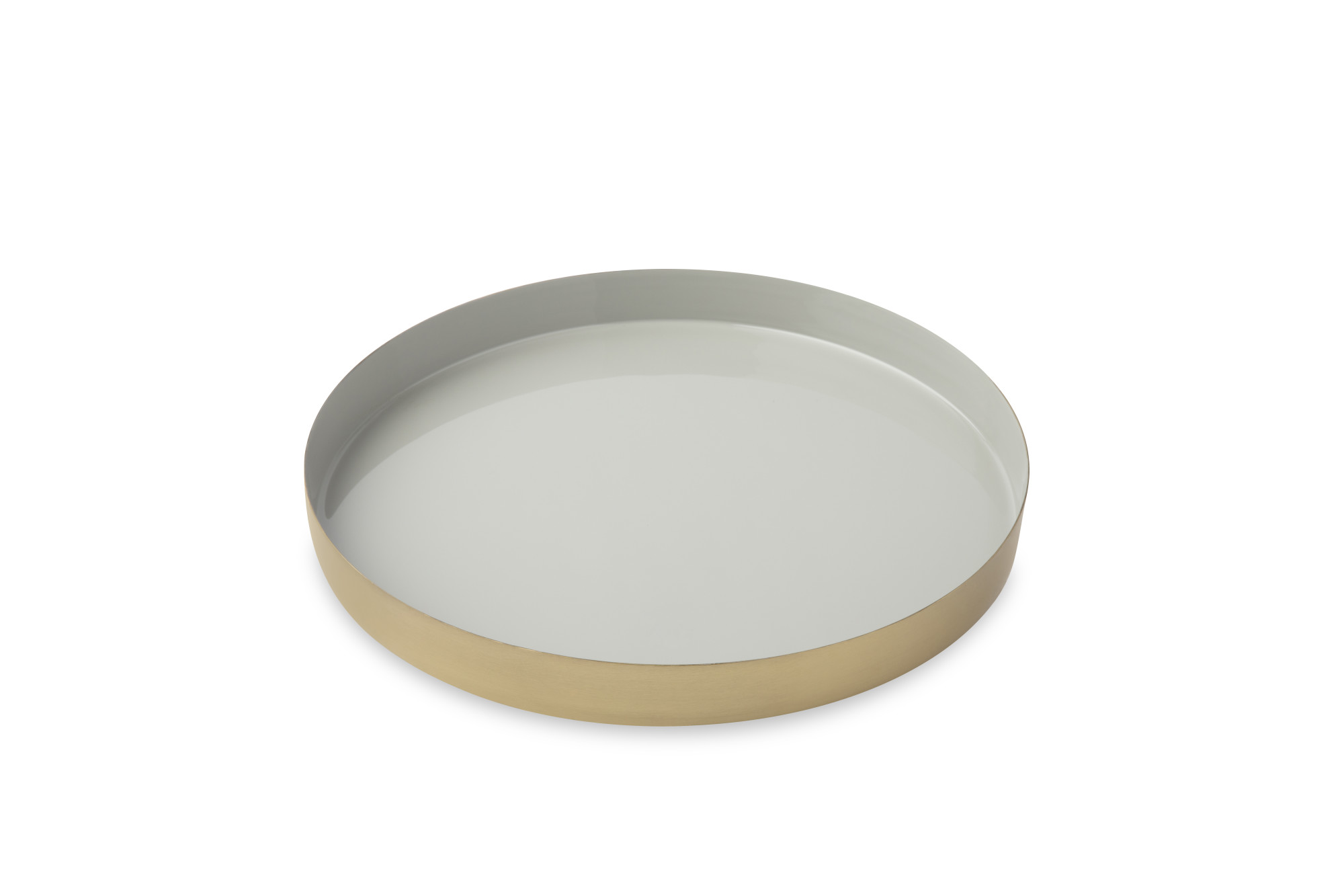 Picture of Be Home Luxe Round Enamel Tray - Moonbeam-Matte Gold