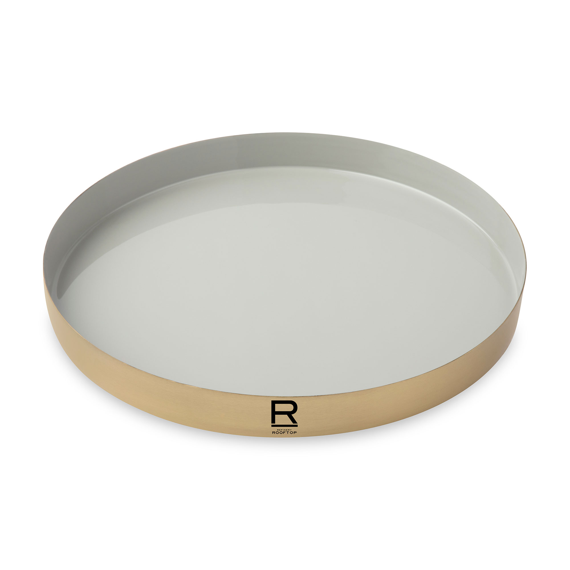 Picture of Be Home Luxe Round Enamel Tray - Moonbeam-Matte Gold