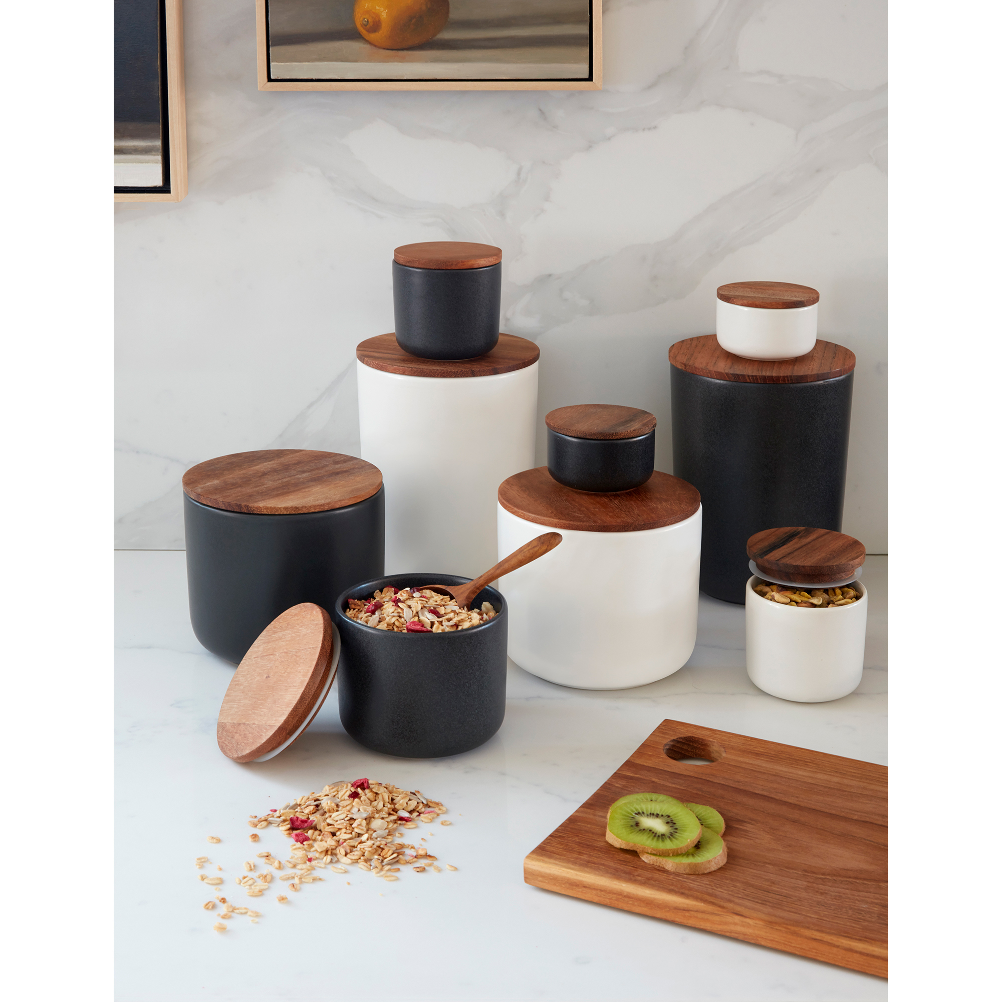 Picture of Be Home Brampton Stoneware Container - X-Large - Black