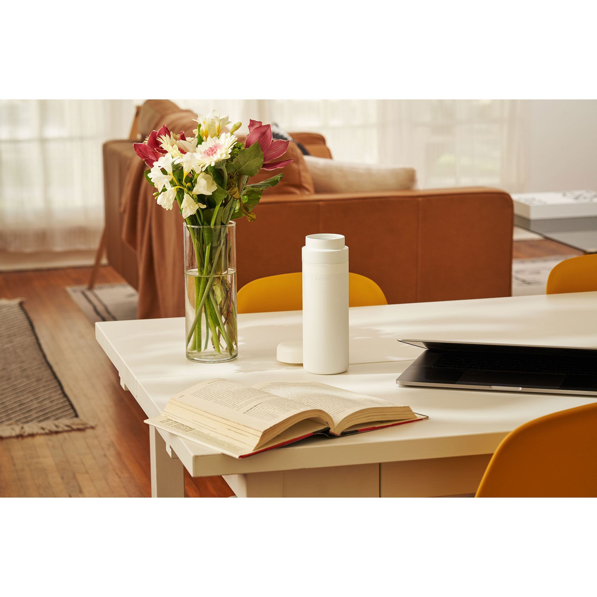 Picture of W&P Drink Through Insulated Ceramic Bottle -20 oz - Cream