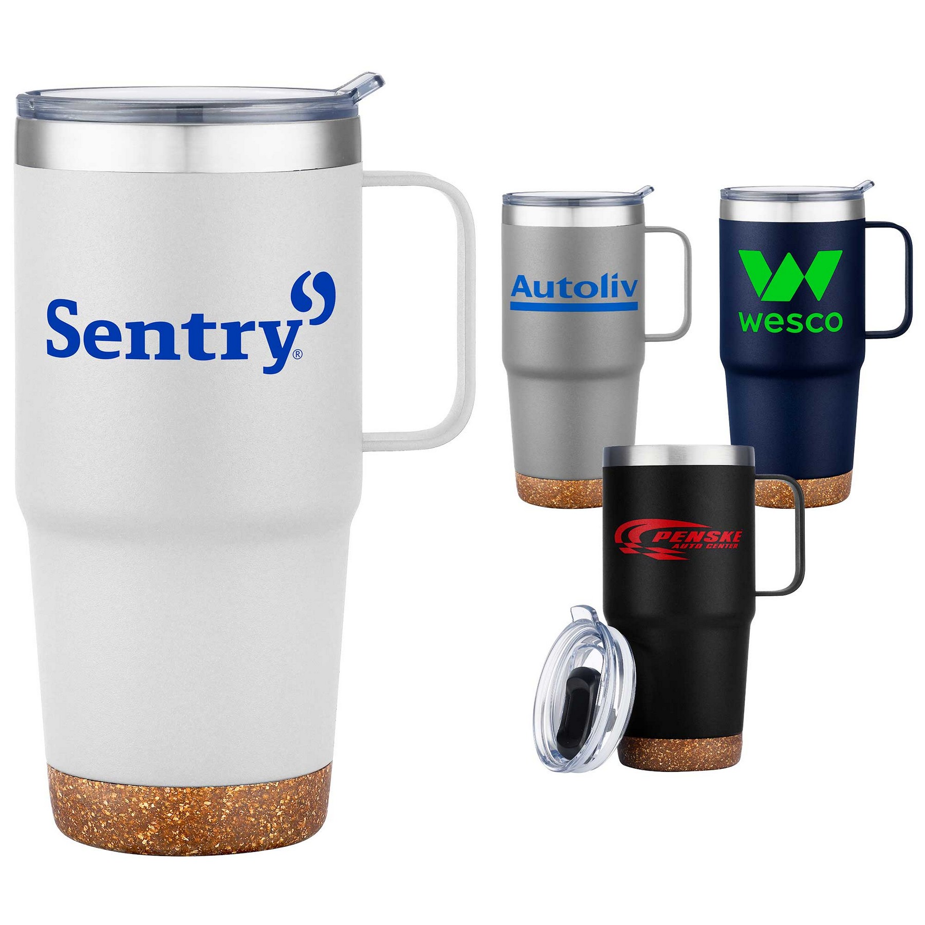Picture of 24oz. SS Travel Mug with Cork Base and Handle