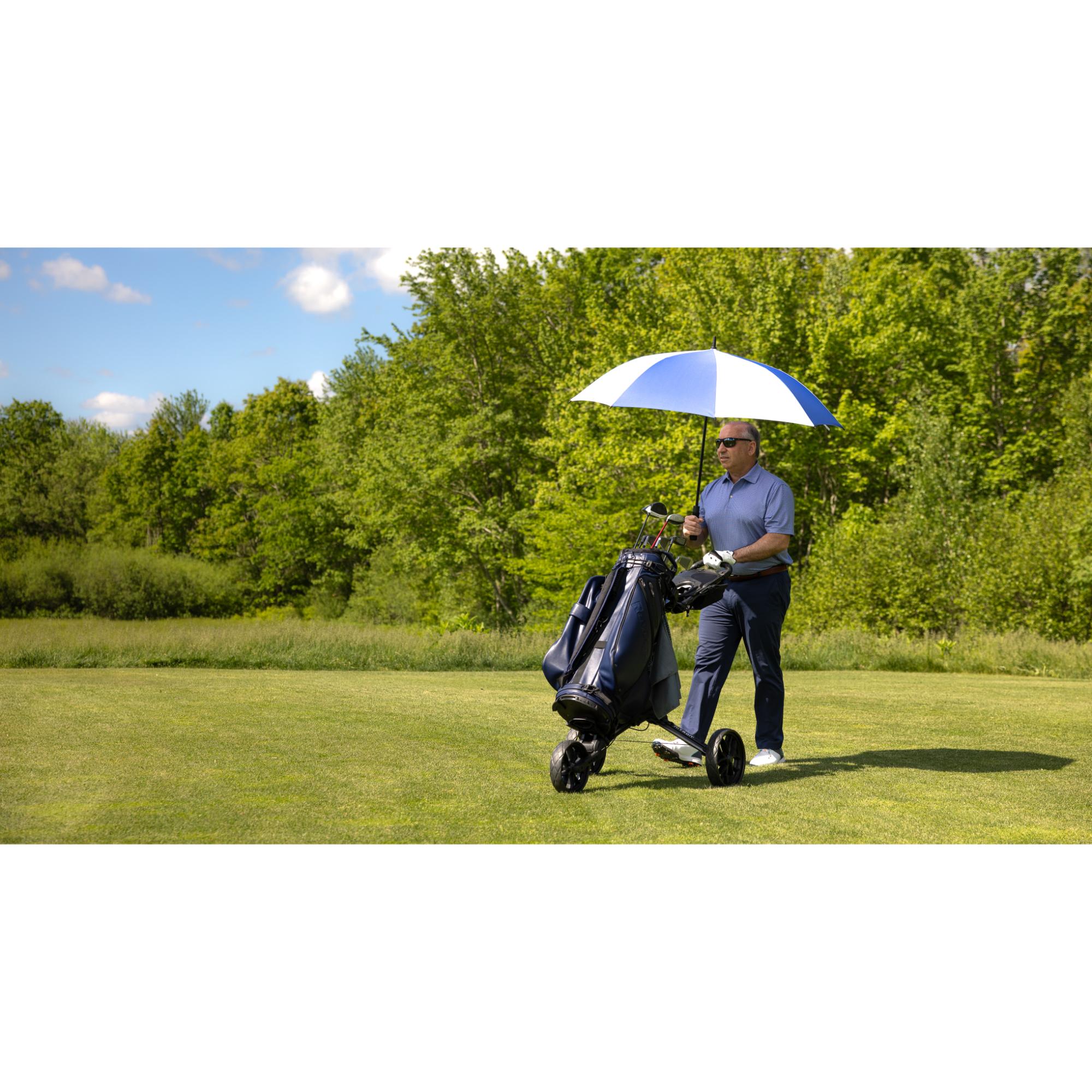 Picture of Elements 60" Recycled rPET Auto Open Golf Umbrella - Royal-White