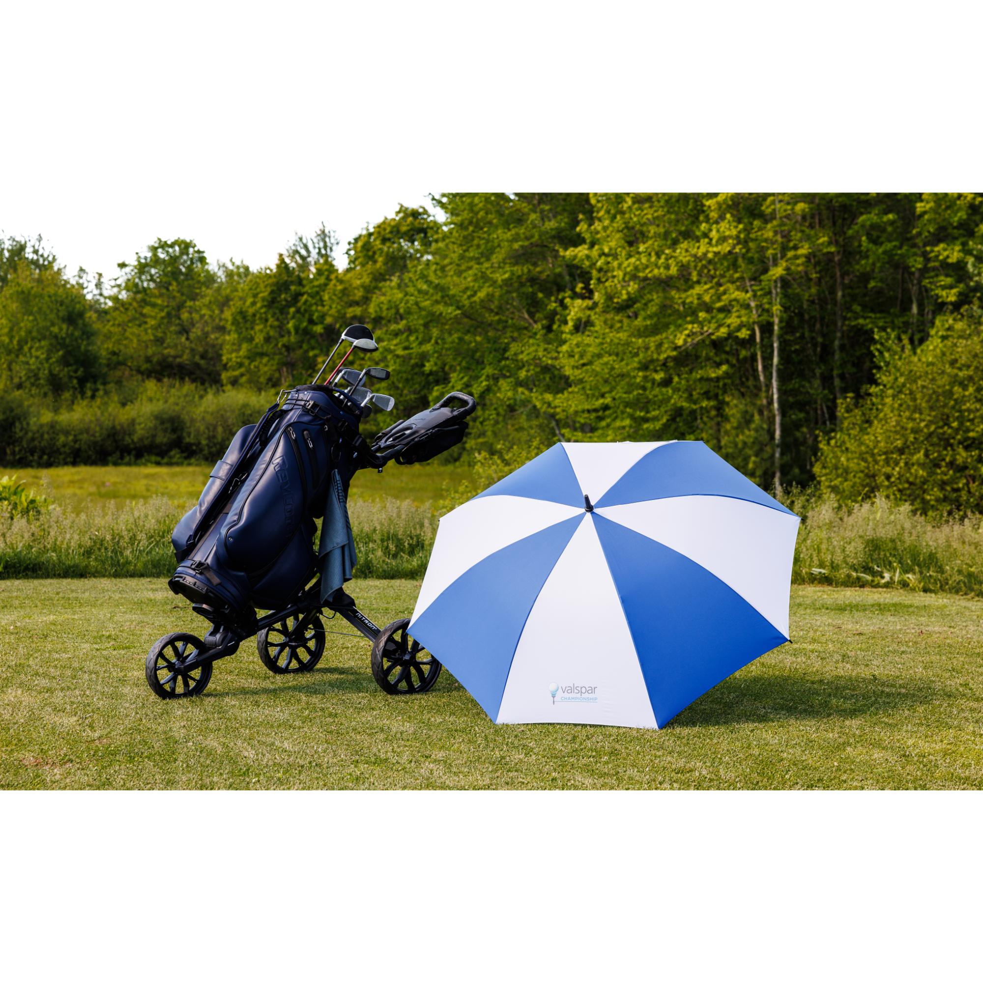 Picture of Elements 60" Recycled rPET Auto Open Golf Umbrella - Royal-White