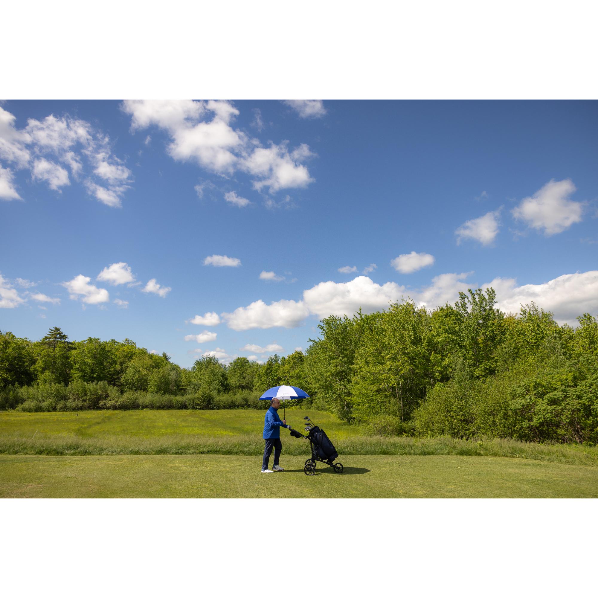 Picture of Elements 60" Recycled rPET Auto Open Golf Umbrella - Royal-White