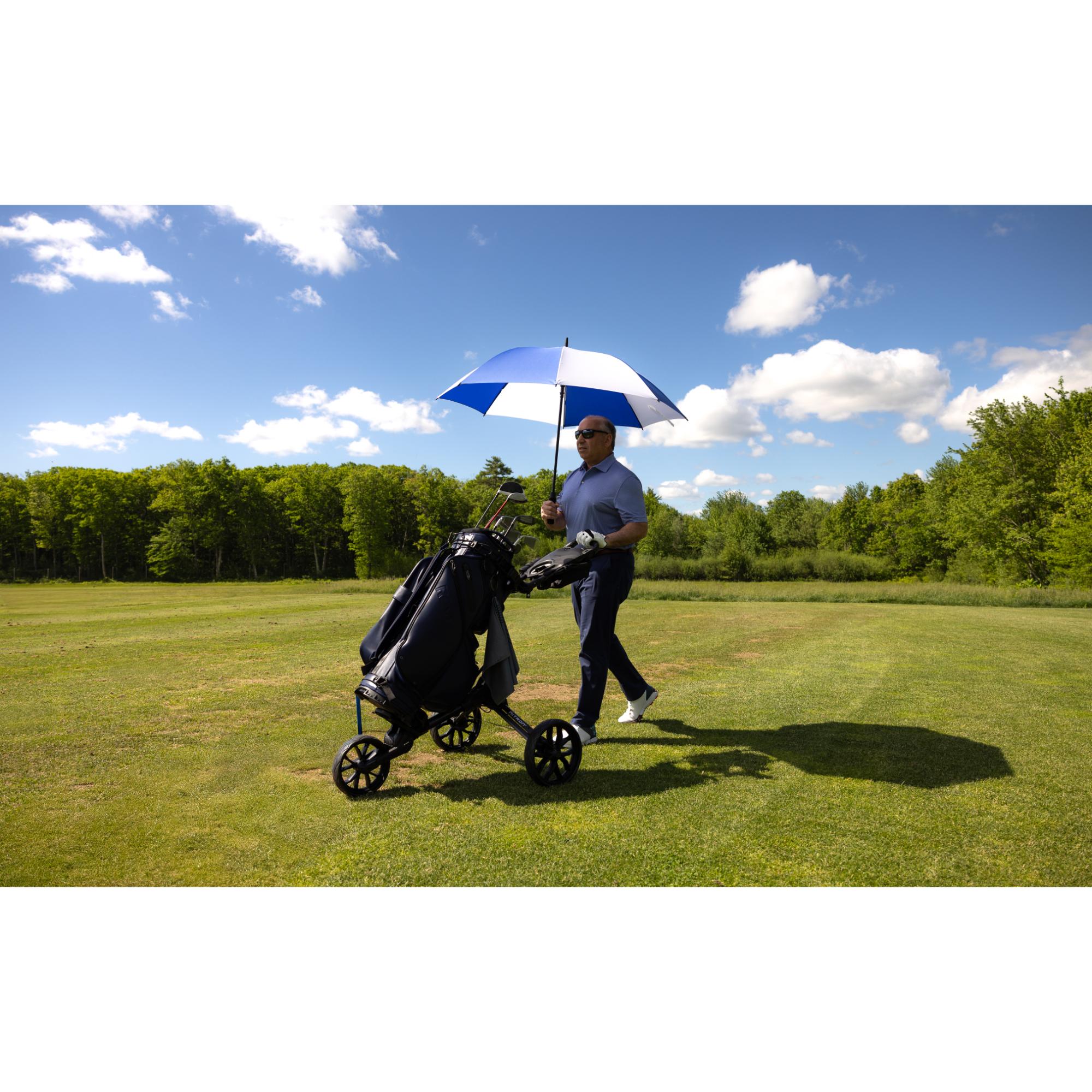 Picture of Elements 60" Recycled rPET Auto Open Golf Umbrella - Royal-White