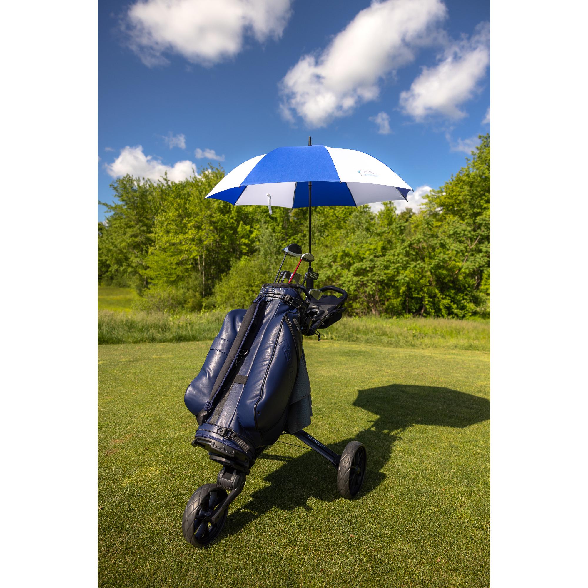 Picture of Elements 60" Recycled rPET Auto Open Golf Umbrella - Royal-White