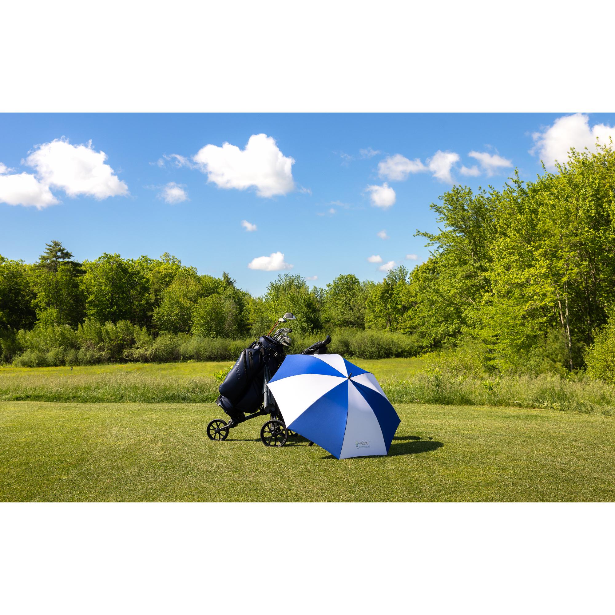 Picture of Elements 60" Recycled rPET Auto Open Golf Umbrella - Royal-White