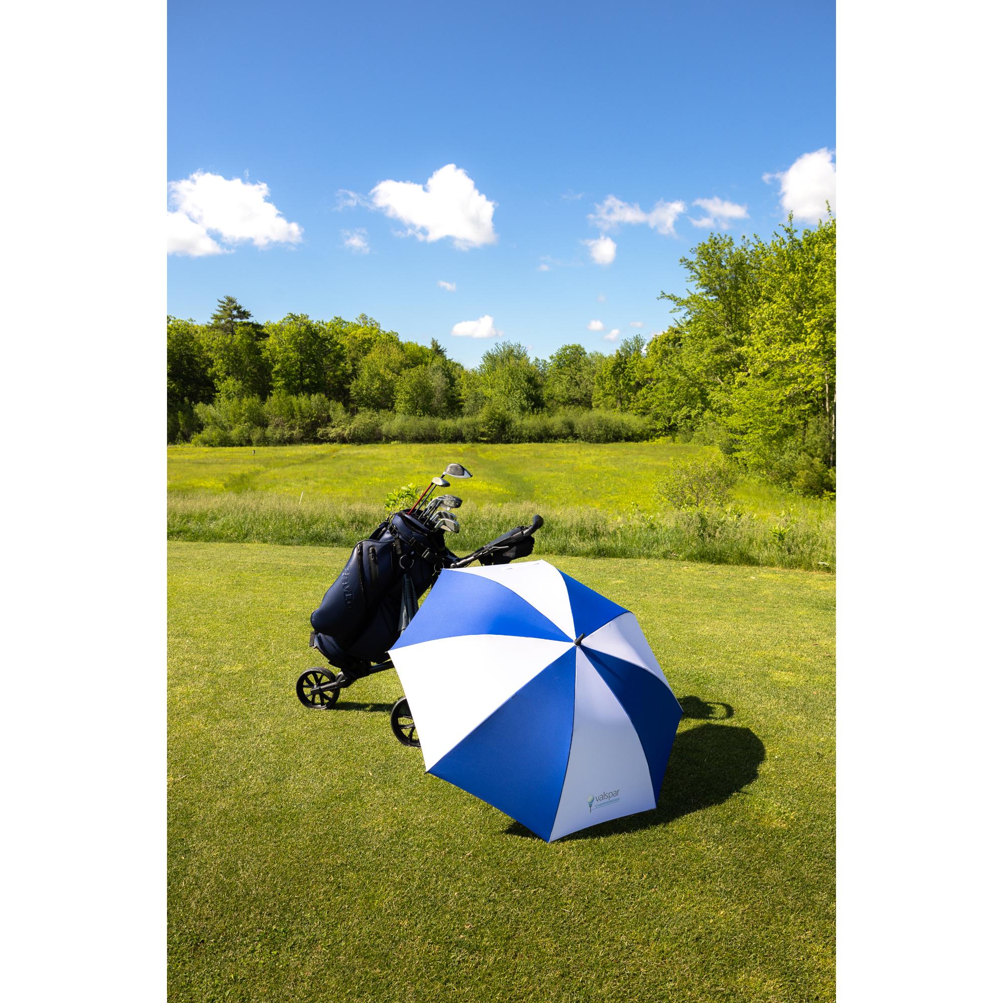 Picture of Elements 60" Recycled rPET Auto Open Golf Umbrella - Royal-White