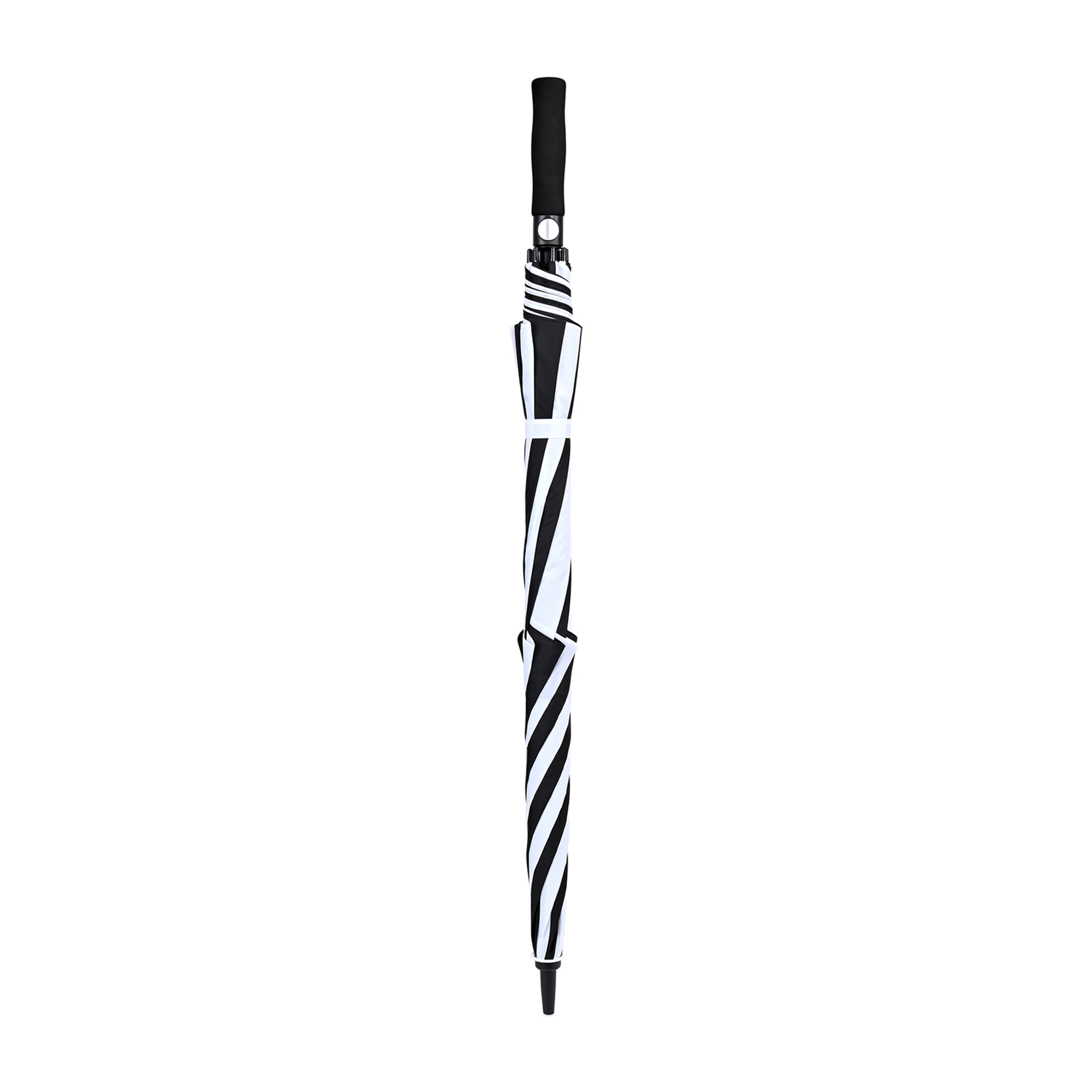 Picture of Elements 60" Recycled rPET Auto Open Dual Canopy Golf Umbrella - Black-White