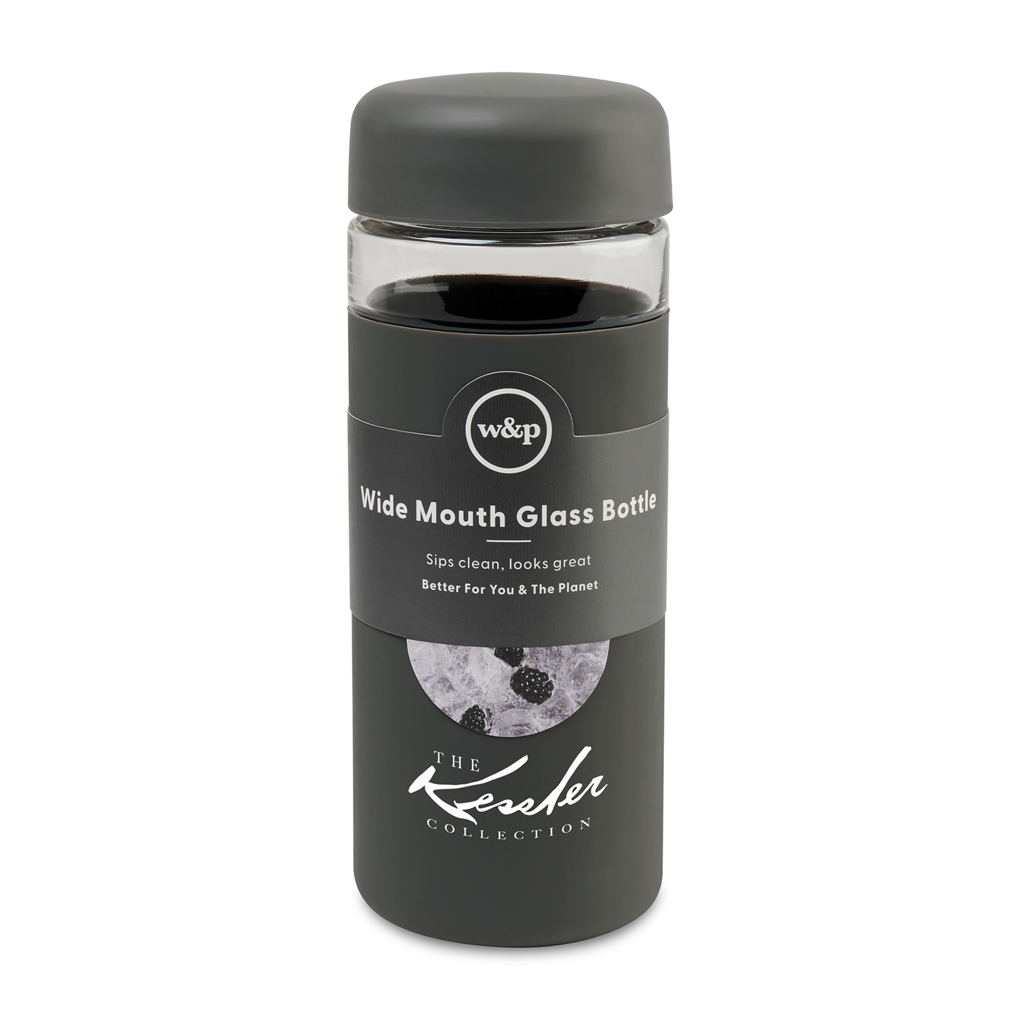Picture of W&P Wide Mouth Glass Bottle 16 Oz. - Charcoal