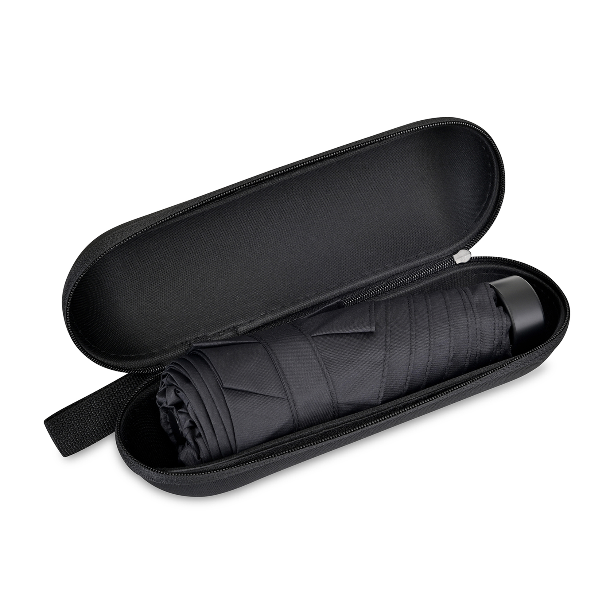 Picture of Elements 39" Recycled rPET Manual Mini Folding Umbrella - Black