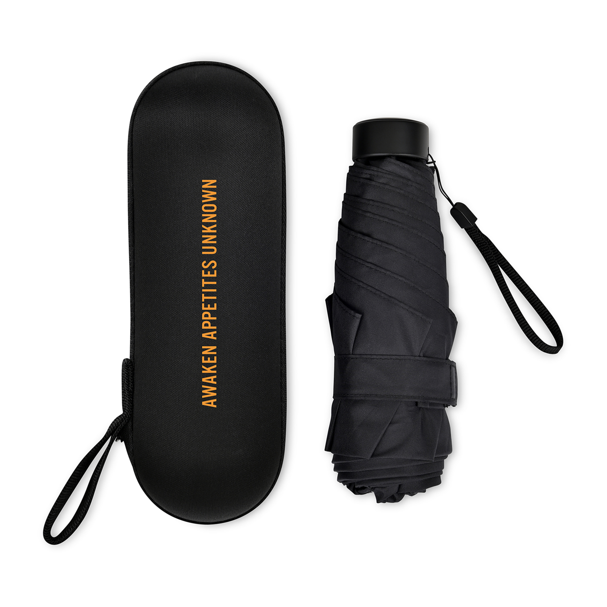 Picture of Elements 39" Recycled rPET Manual Mini Folding Umbrella - Black