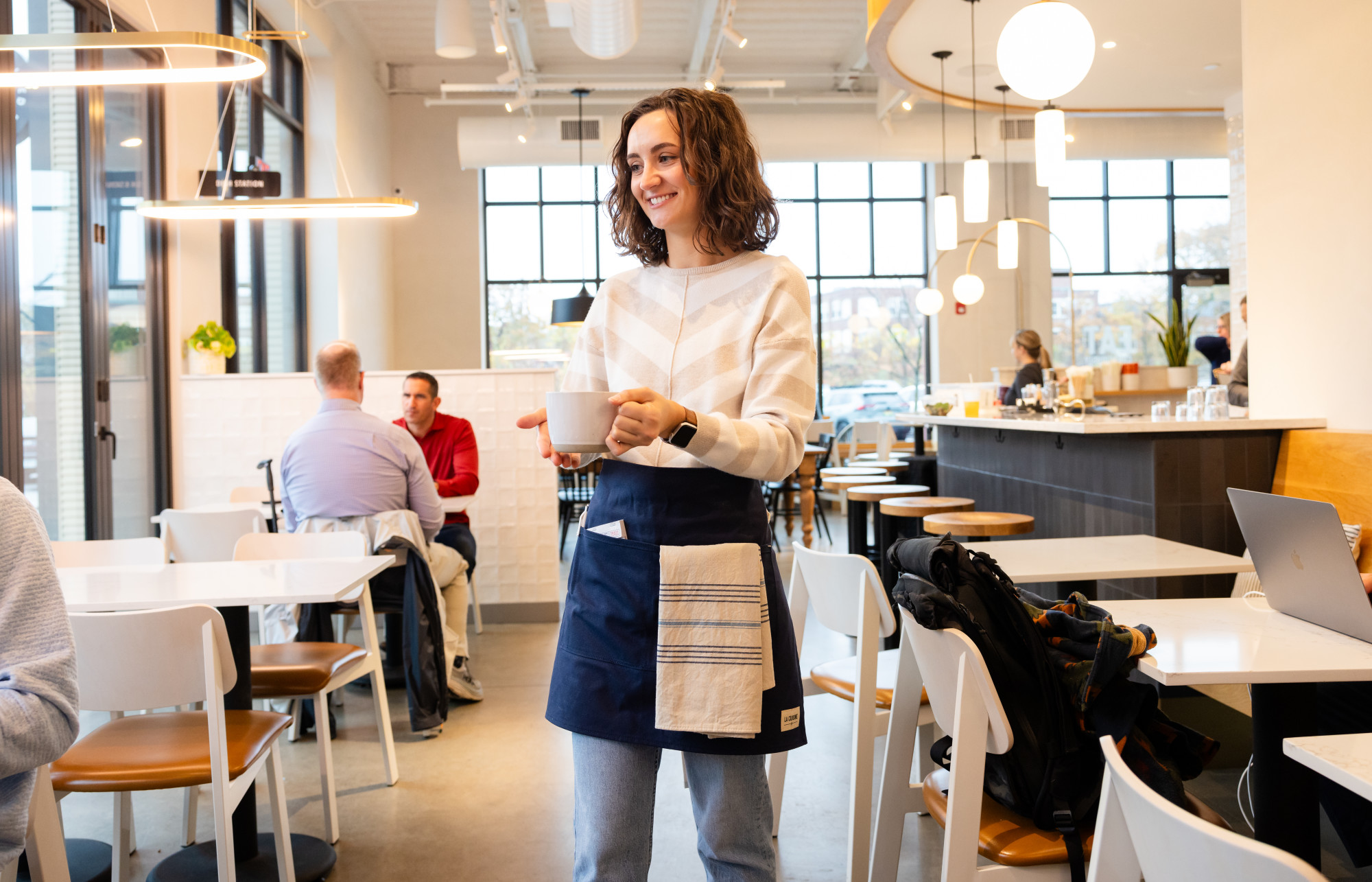 Picture of La Cuisine Recycled Cotton Bistro Apron - AWARE - Navy