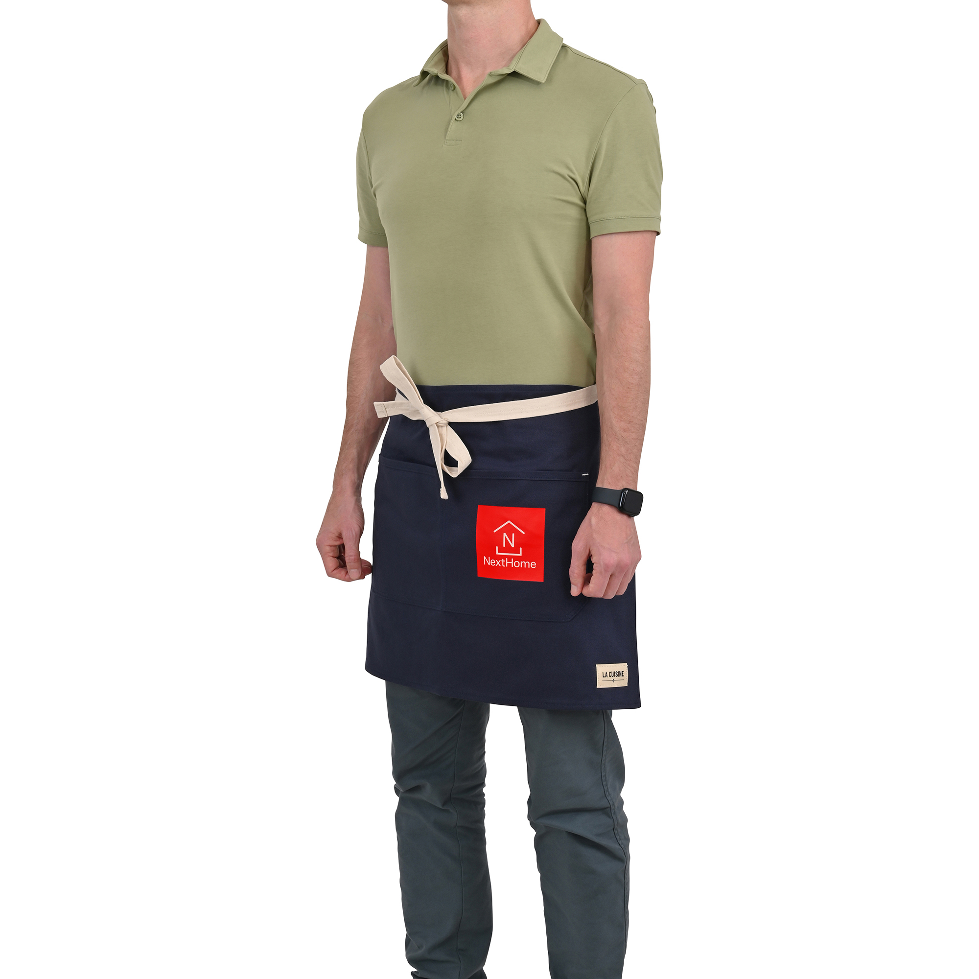 Picture of La Cuisine Recycled Cotton Bistro Apron - AWARE - Navy