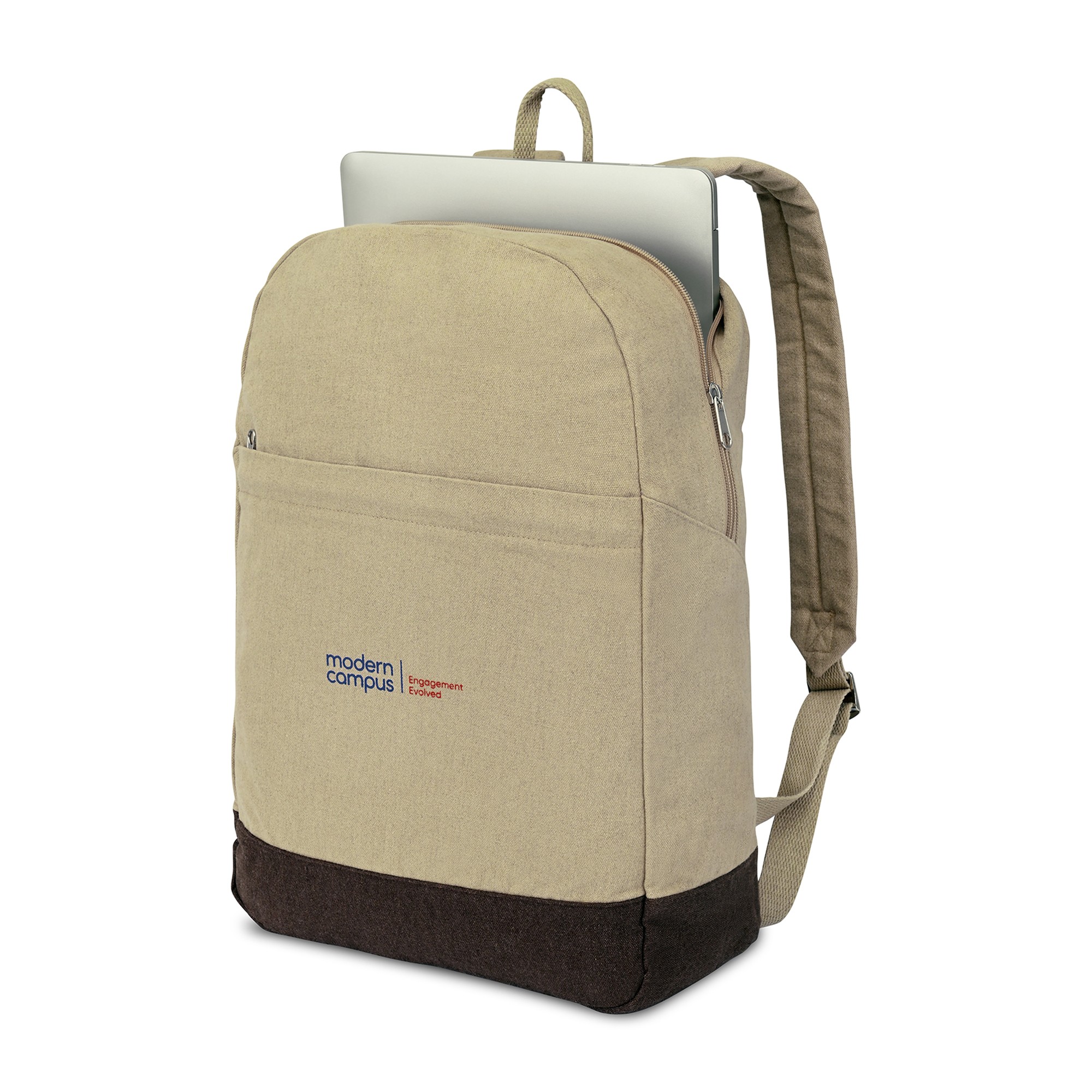 Picture of Ivy Recycled Cotton Laptop Backpack - AWARE - Beige