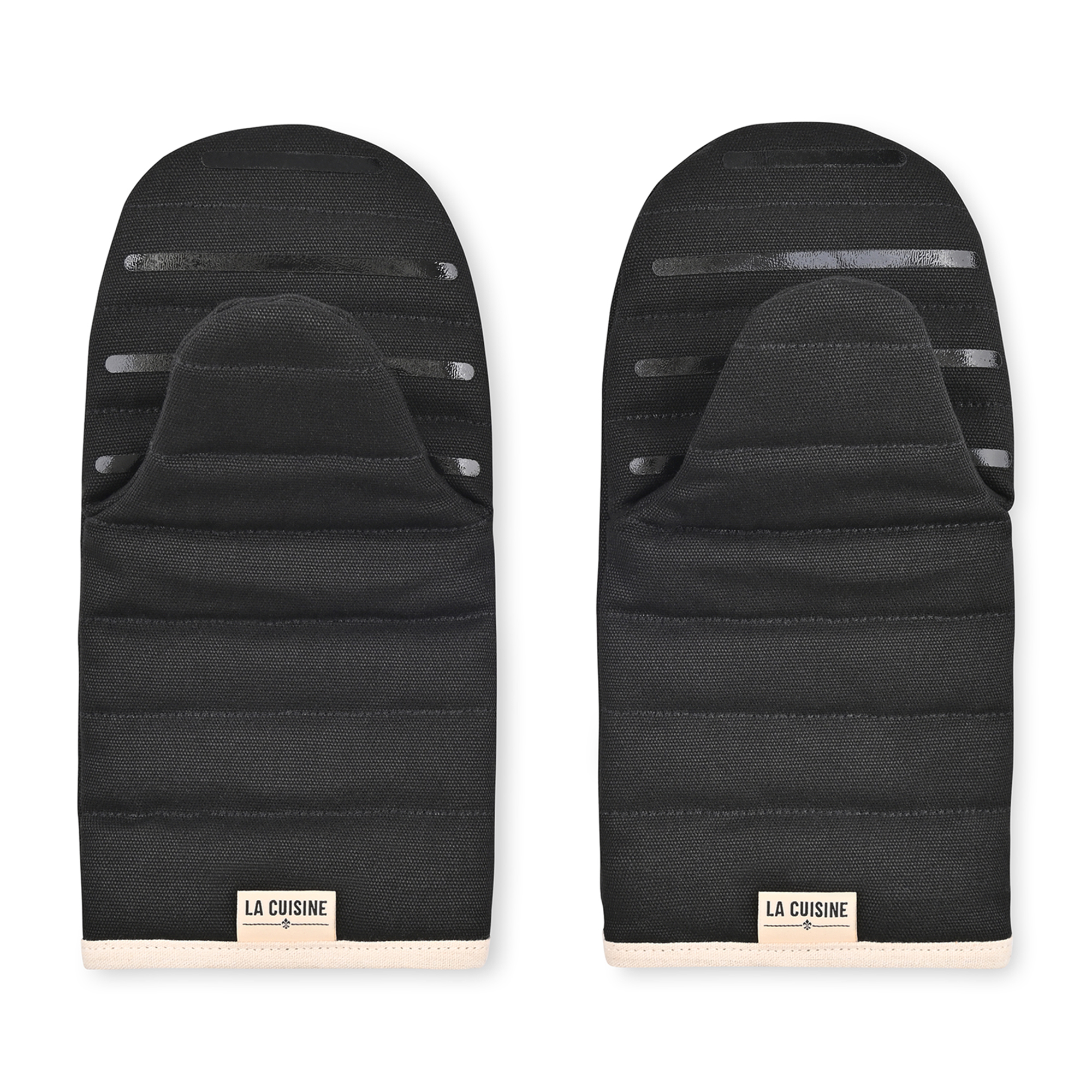 Picture of La Cuisine Recycled Cotton Oven Mitt Set - AWARE - Black