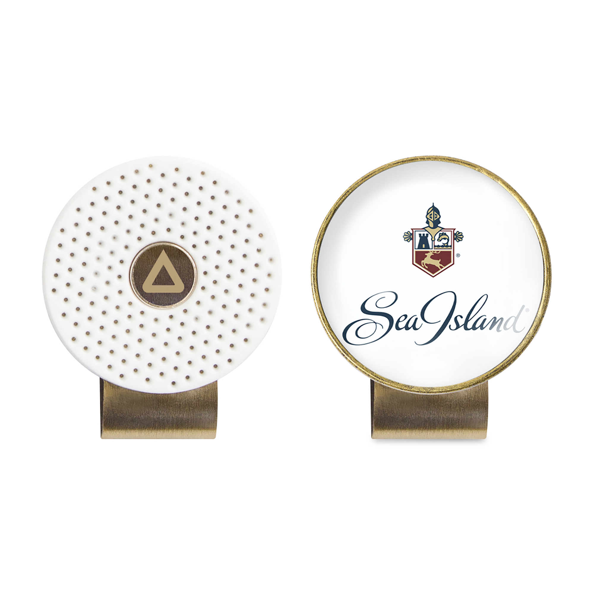 Picture of Ahead Switchfix Hat Clip - White-Antique Brass