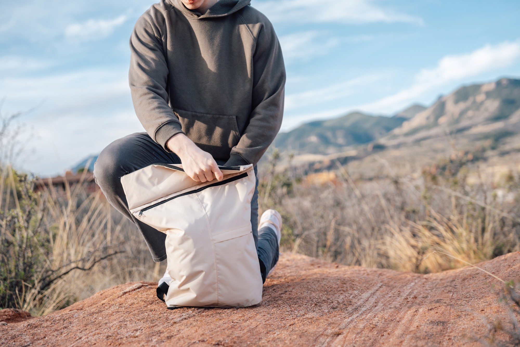 Picture of Dillon AWARE rPET Lightweight Foldable Backpack - Off White
