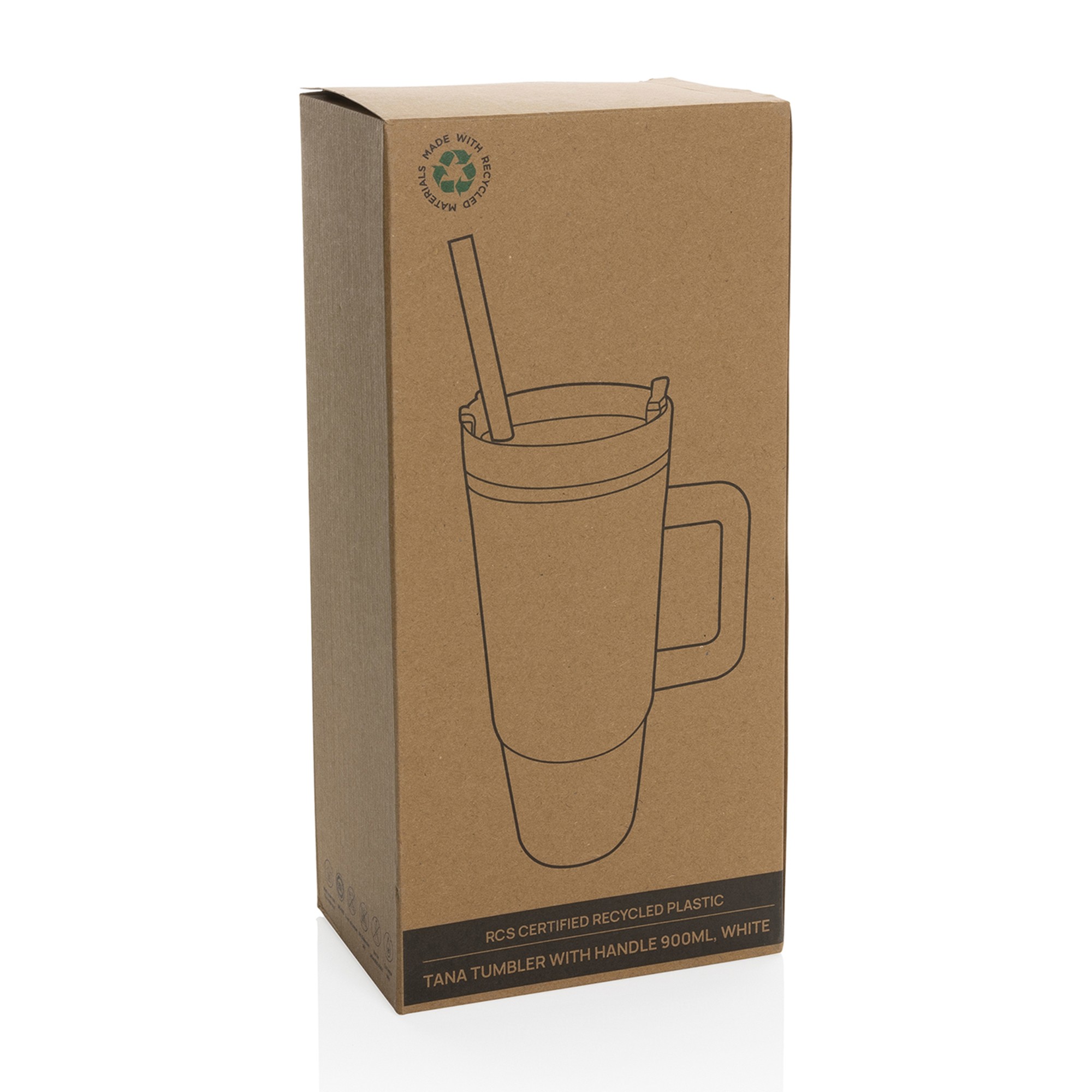 Picture of Tana Plastic Tumbler with Handle 900ML - White