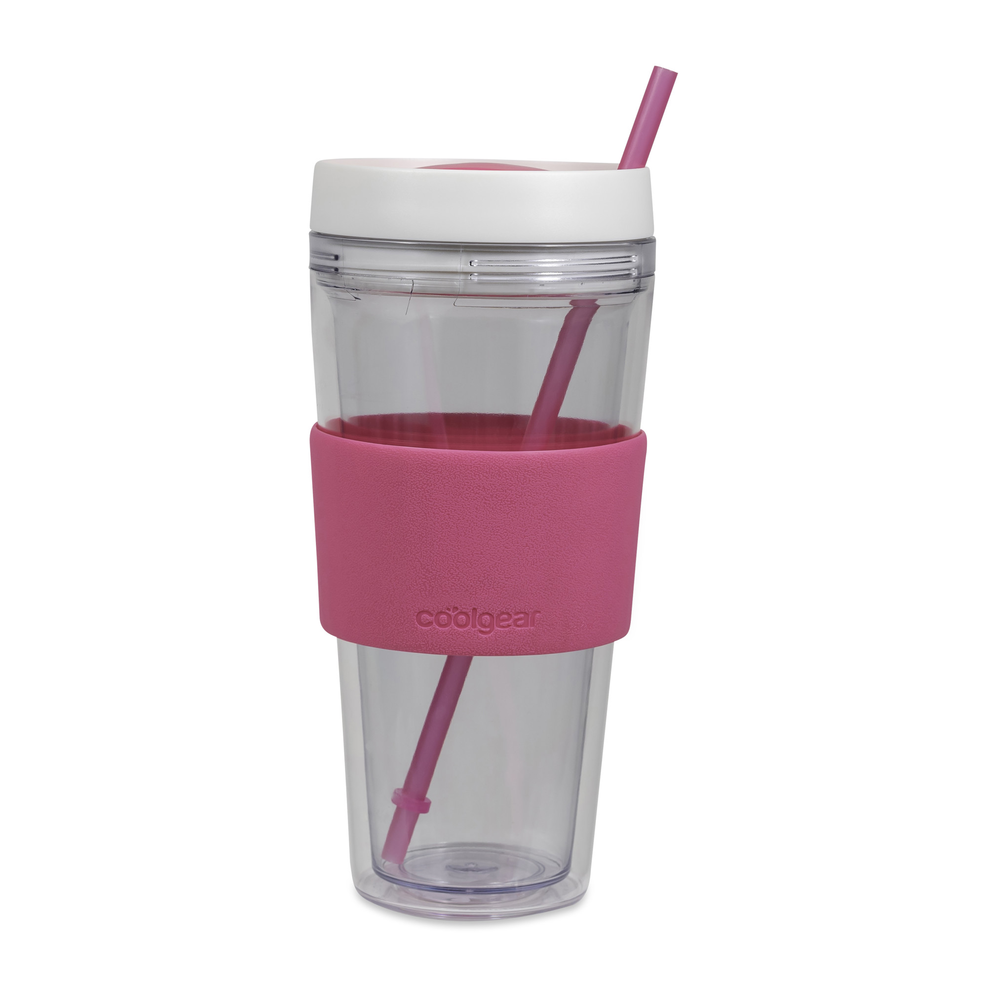 Picture of Cool Gear Callisto Chiller Clear Straw Bottle - 24 Oz. - Pink