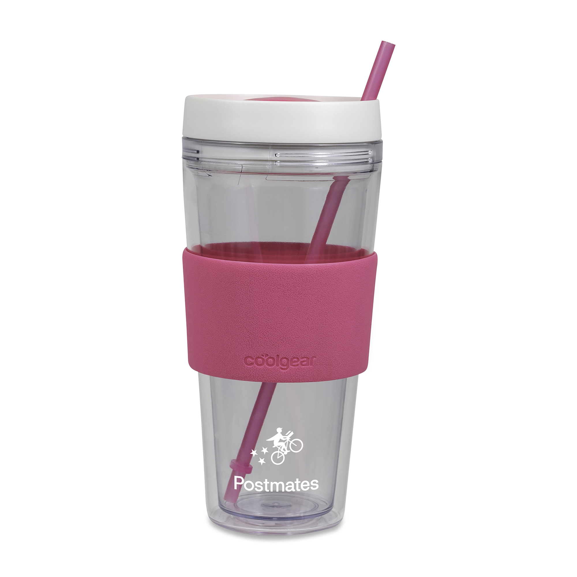Picture of Cool Gear Callisto Chiller Clear Straw Bottle - 24 Oz. - Pink