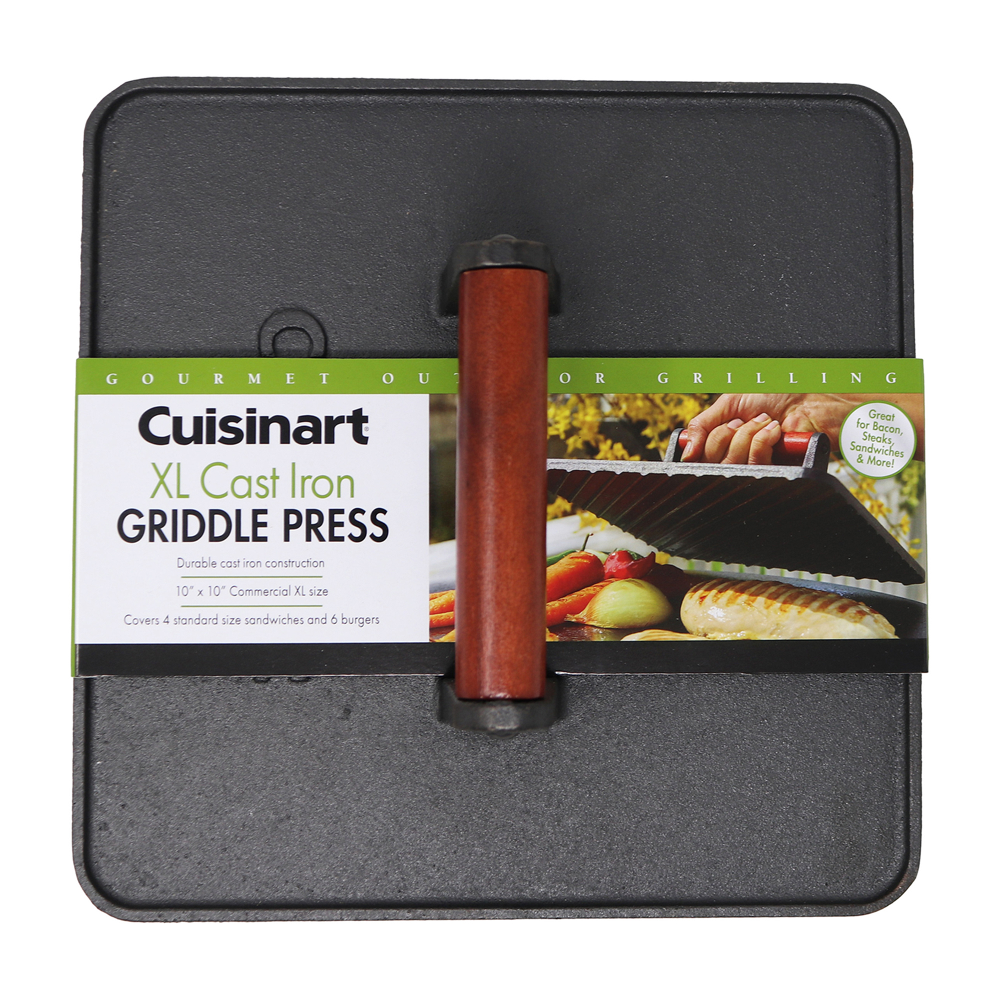 Picture of Cuisinart Outdoors XL Cast Iron Griddle Press - Black