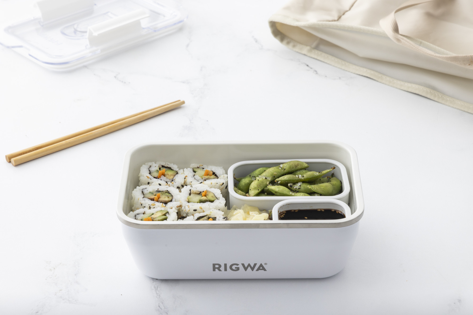 Picture of RIGWA Travel Bento Box 9x6 - White